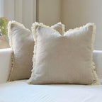 Boho Beige Throw Pillow Cover — 18" — Neutral