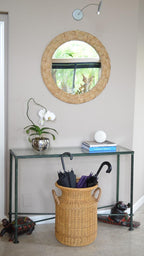 Round Rattan Wall Mirror - View 4