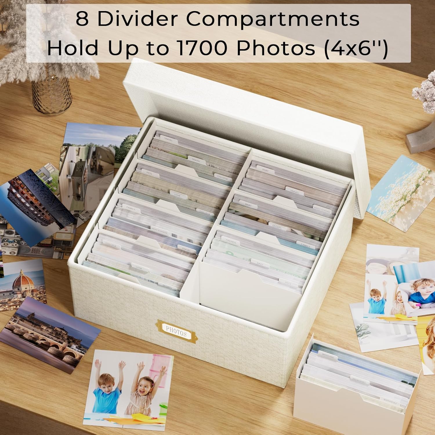 Linen Beige Storage Basket — 4x6 - View 2