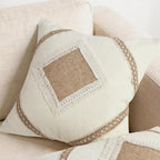 Linen Boho Beige Throw Pillow Cover — 18" - View 6