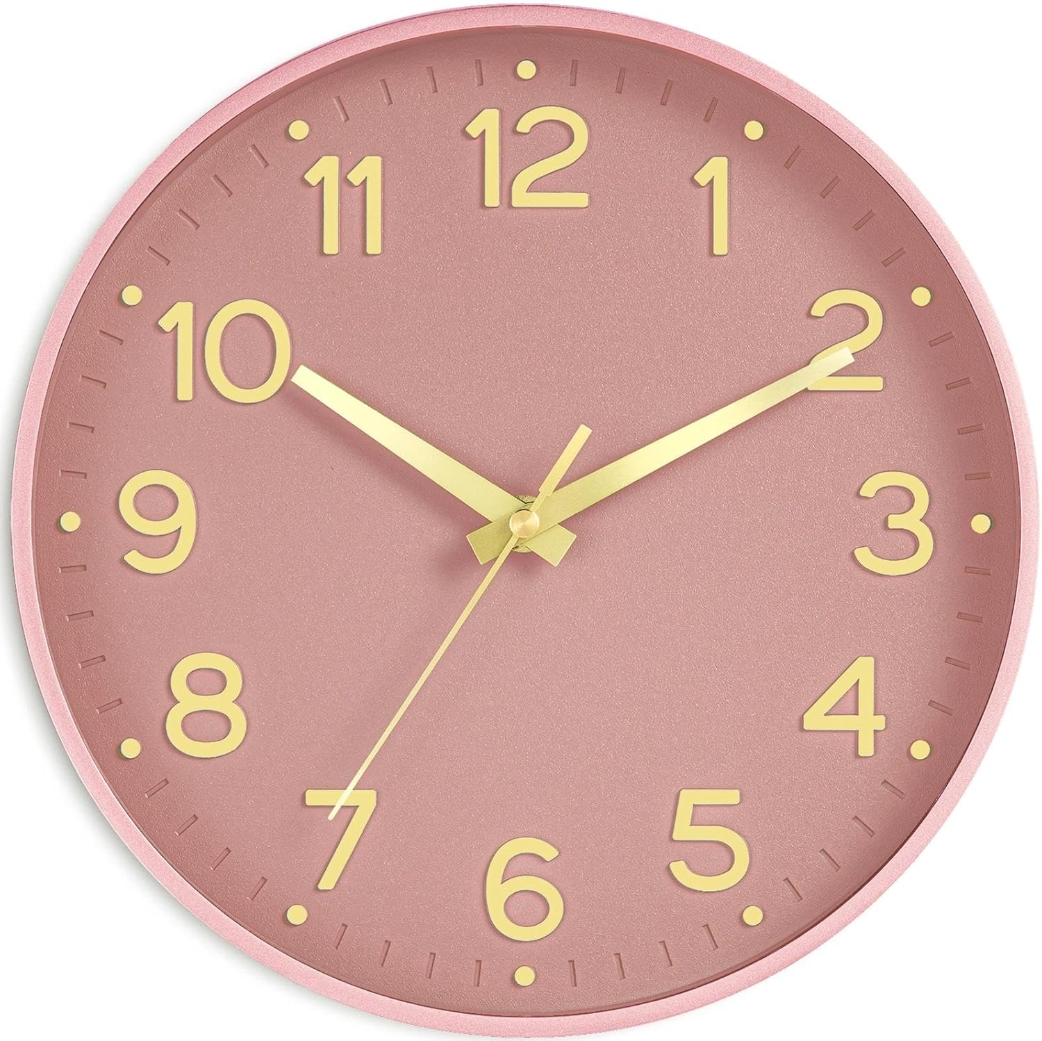 Battery Operated Luxe Black Wall Clock — 8" — 12 Inch