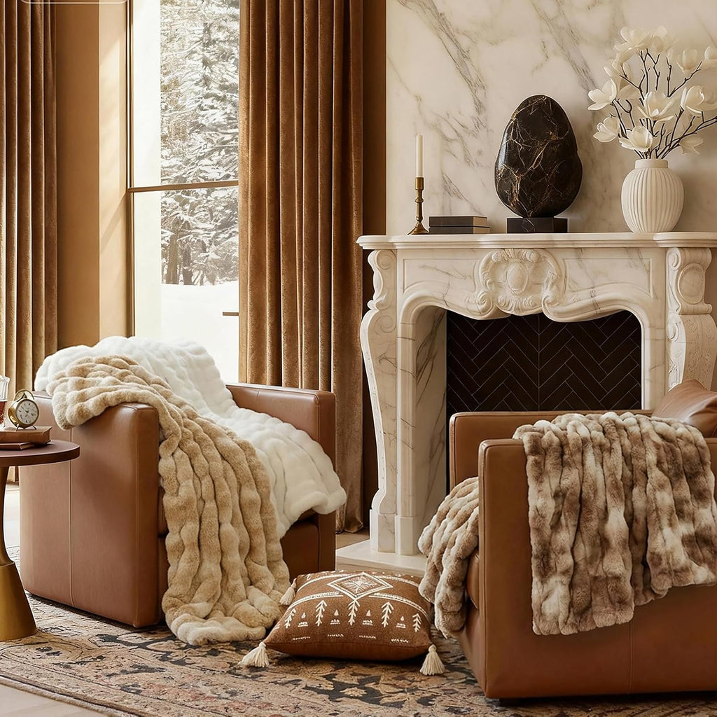 Luxe Beige Throw Pillow — 50x60 - View 7