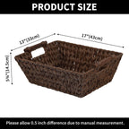 Boho Brown Woven Basket — 17" - View 5