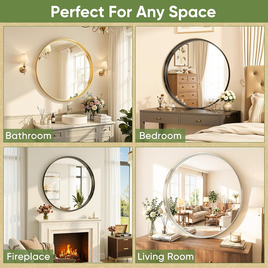 Metal Round Mirror — 30" - View 8