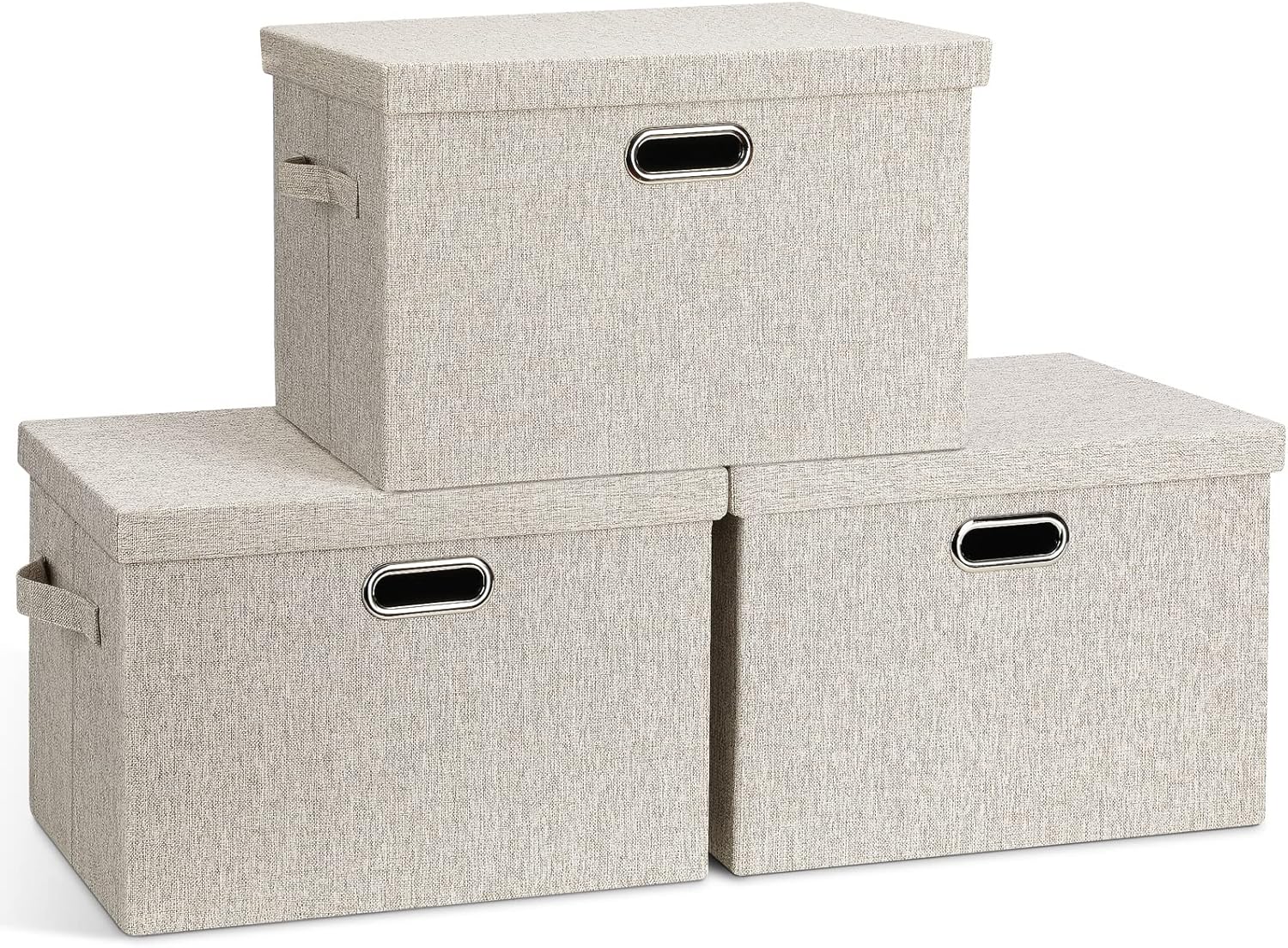 Linen Beige Storage Bin — 6x11 — Beige