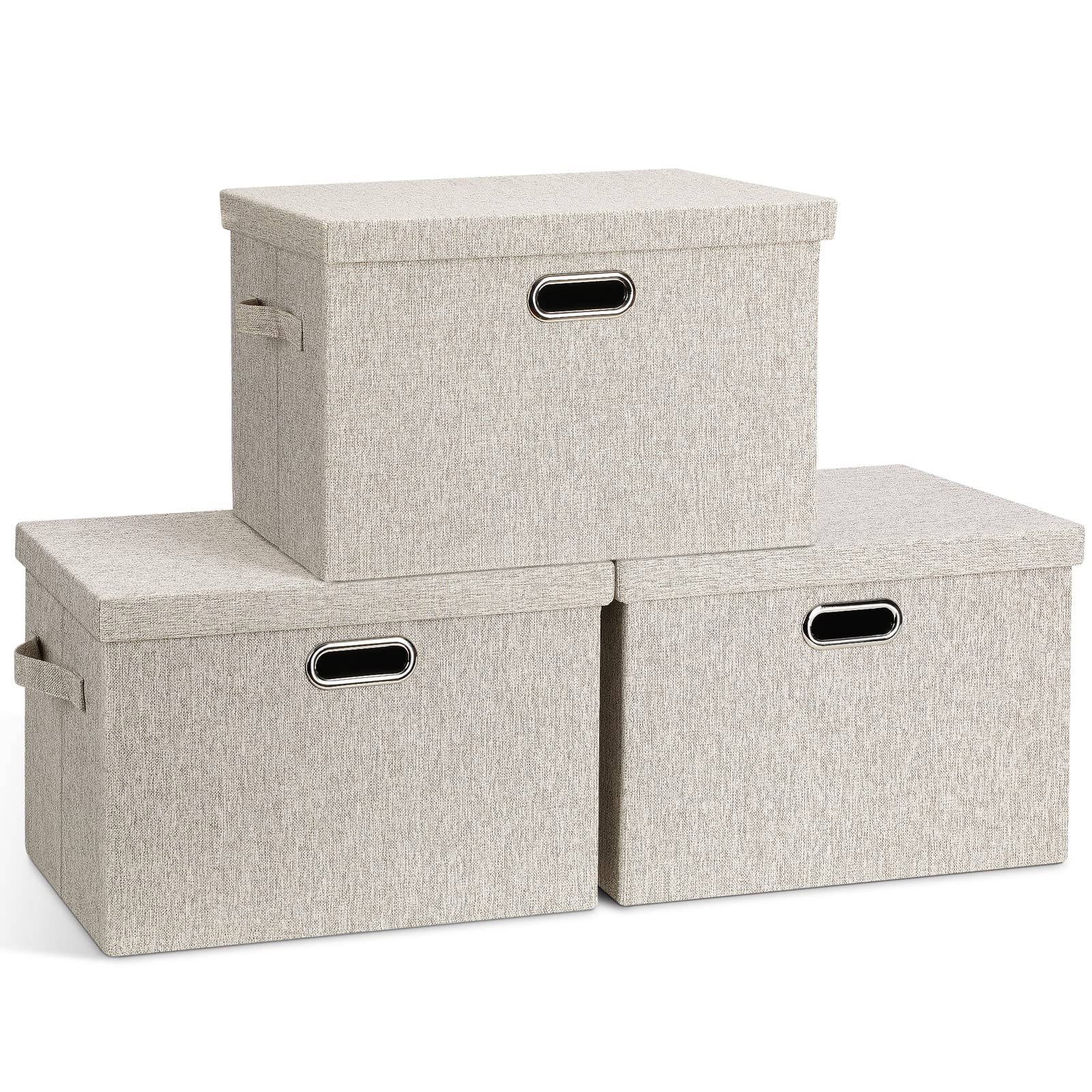 Linen Beige Storage Bin — 6x11