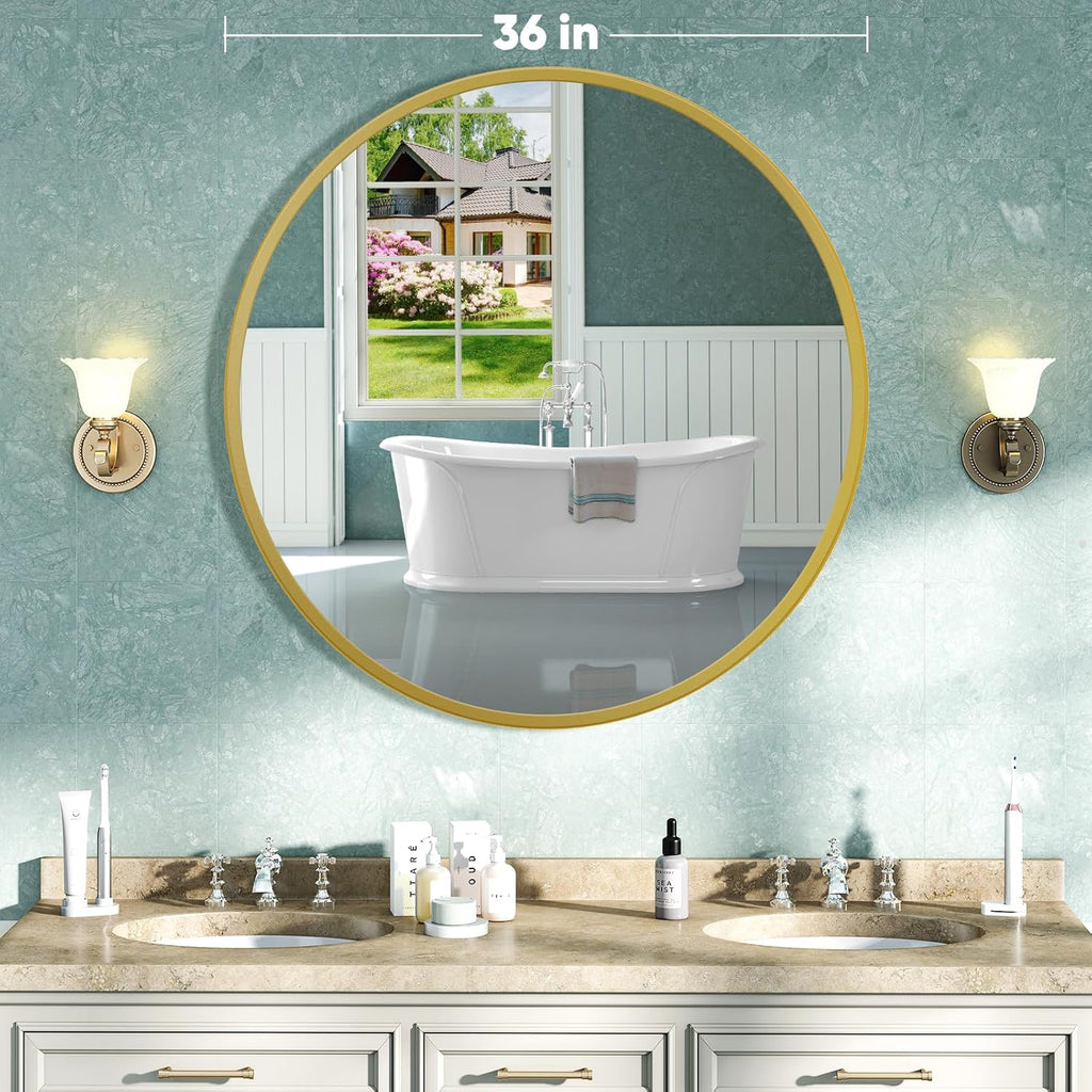 Framed Luxe Black Mirror — 36" - View 2