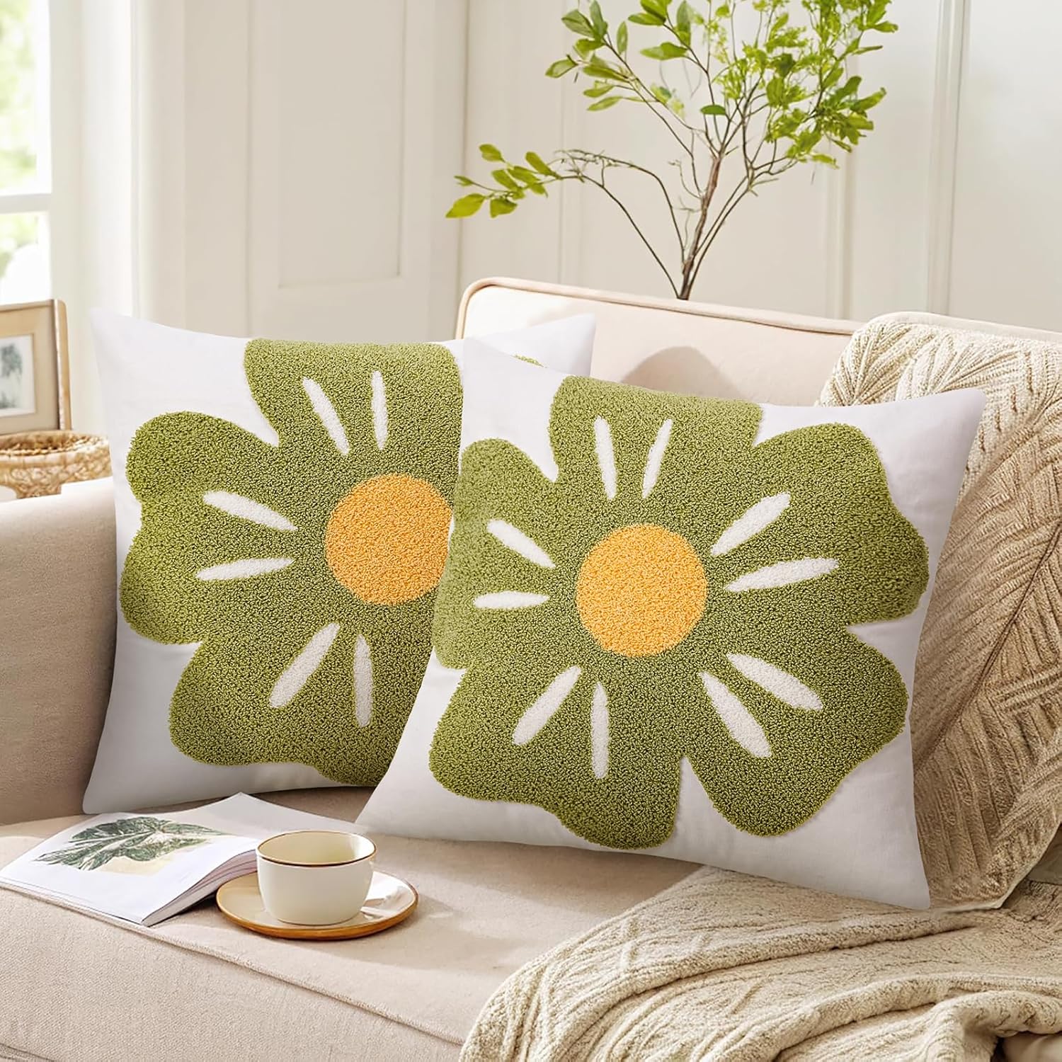 Embroidered Boho Black Throw Pillow Cover — 18" - View 4