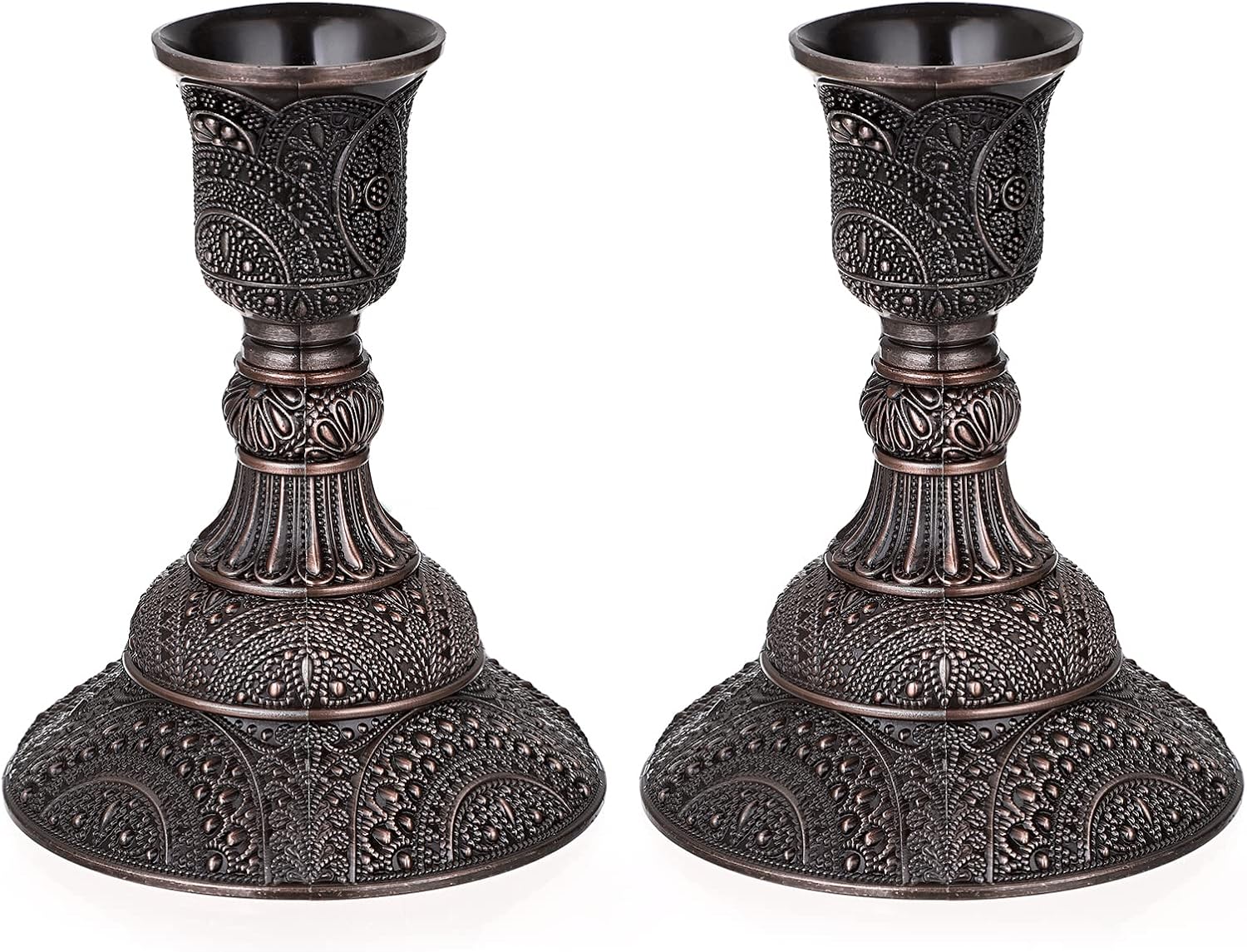 Vintage Luxe Gold Pillar Candle — Set of 2 — Red Bronze