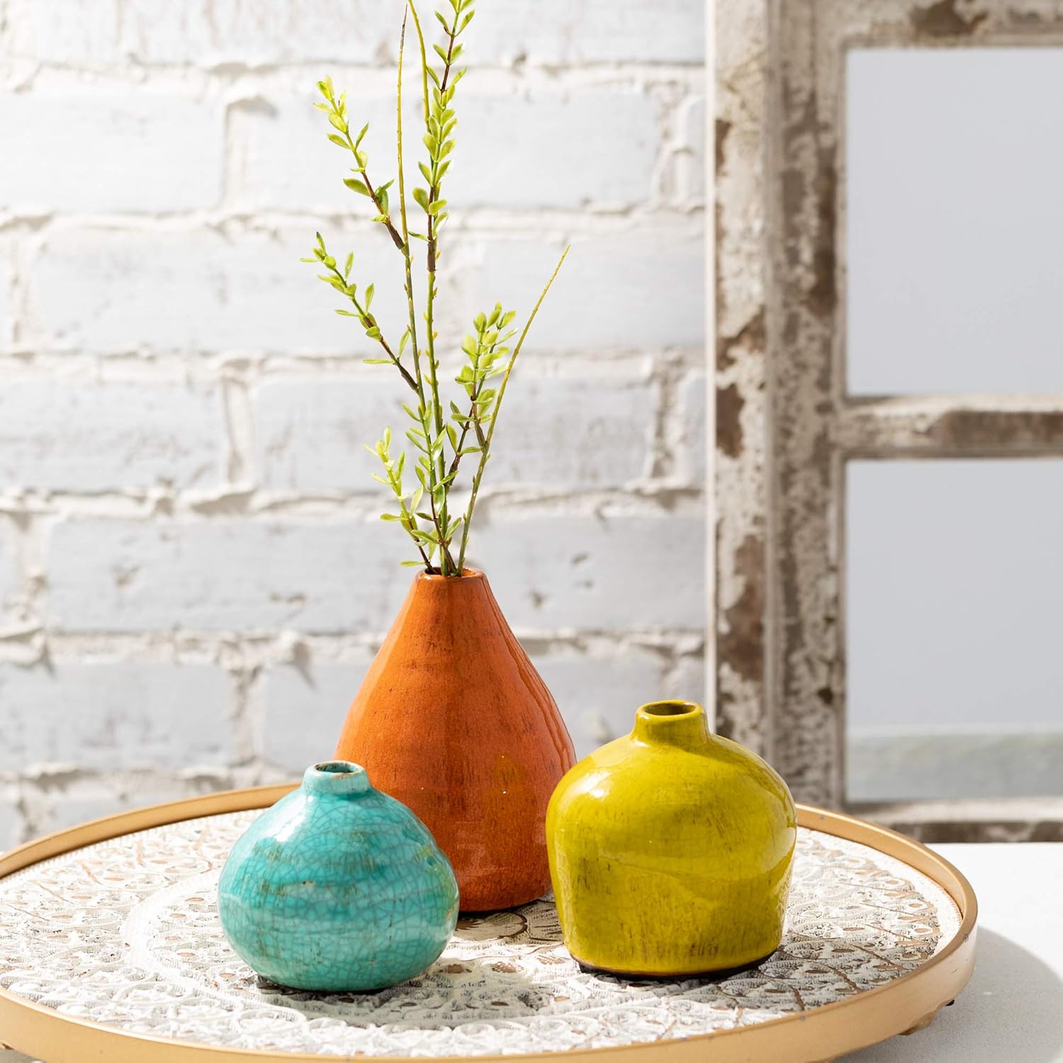 Farmhouse White Vase Set — 3.75" - View 5