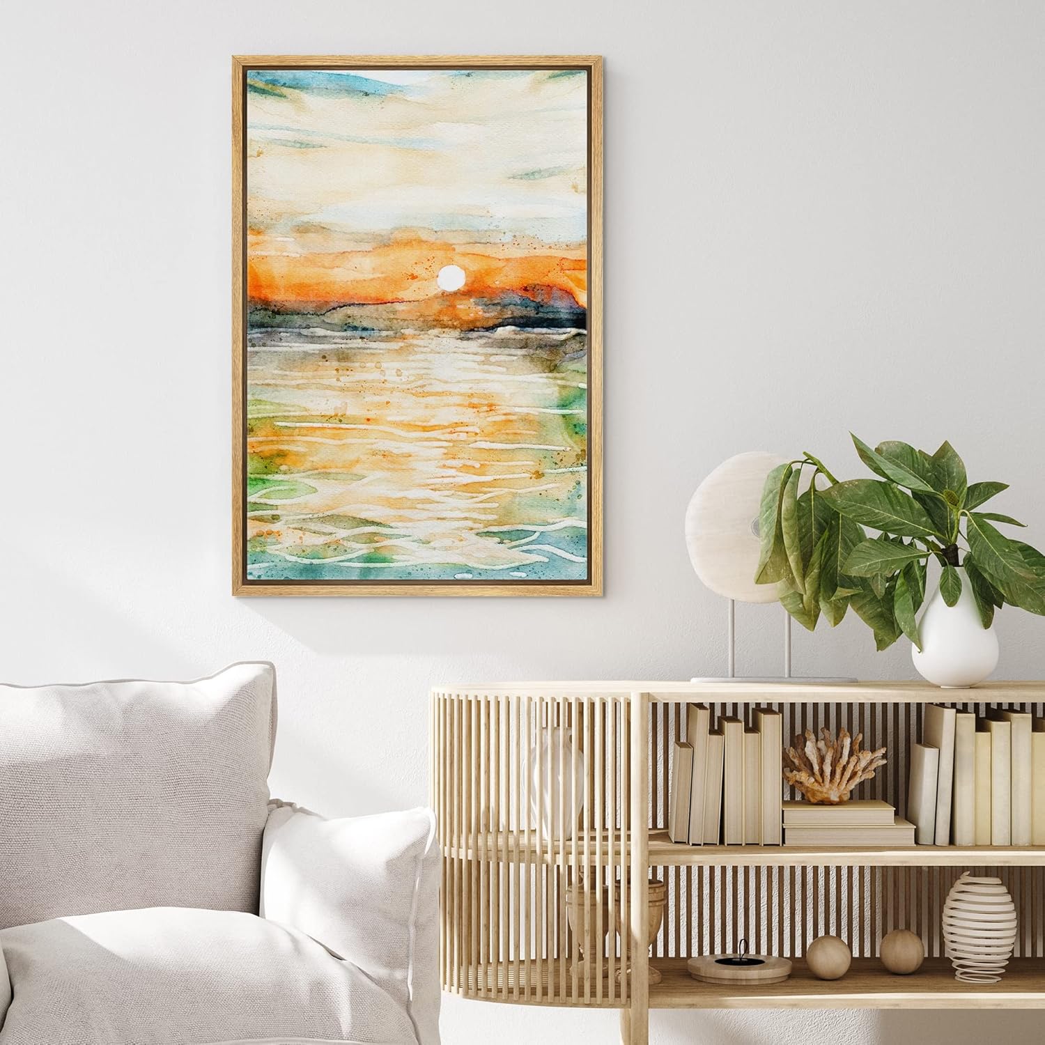Framed Modern Fabric Wall Art — 24" - View 4