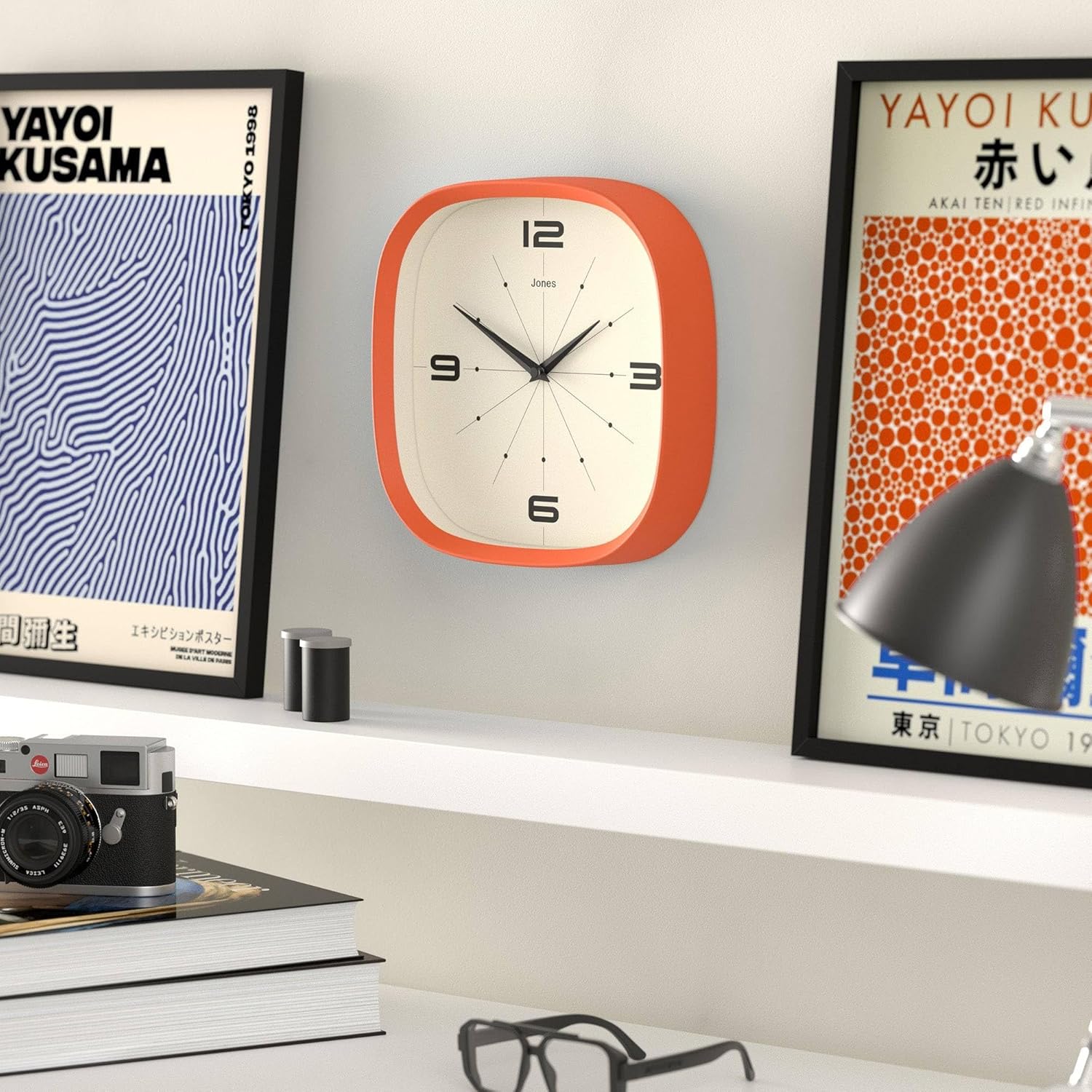 Mid-Century Black Wall Clock — 10" - View 5