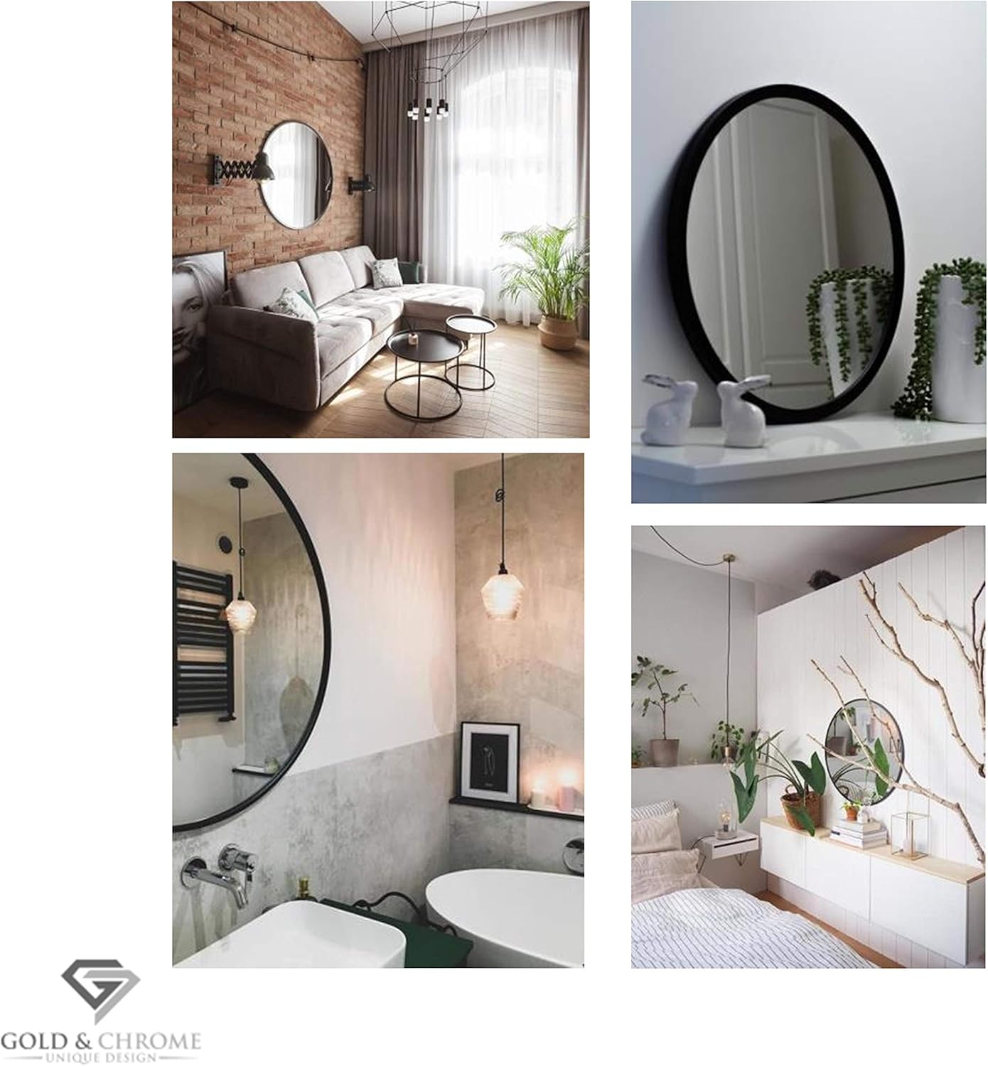 Luxe Black Wall Mirror — 33.2" - View 3