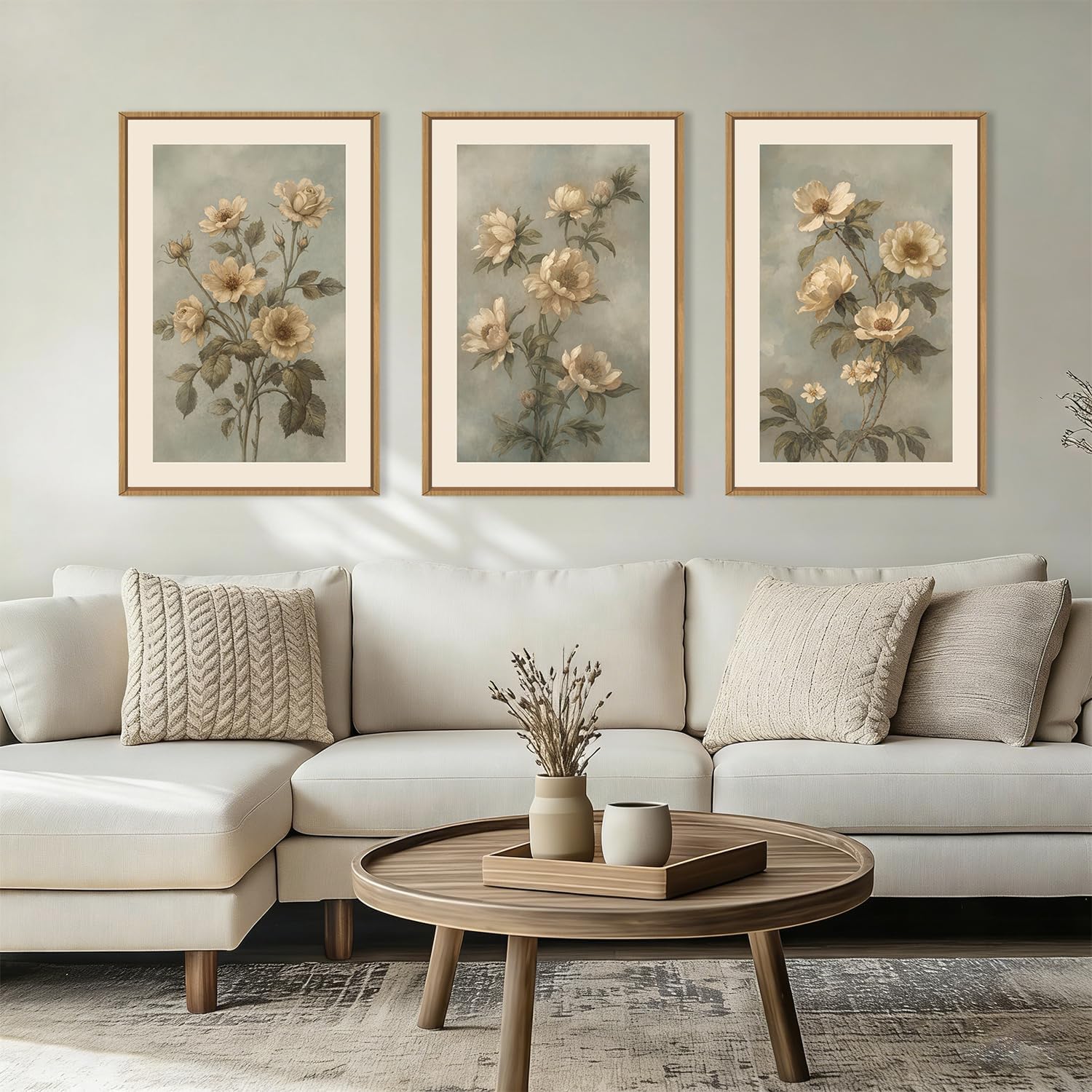 Framed Boho Beige Canvas Wall Art — 16" - View 2