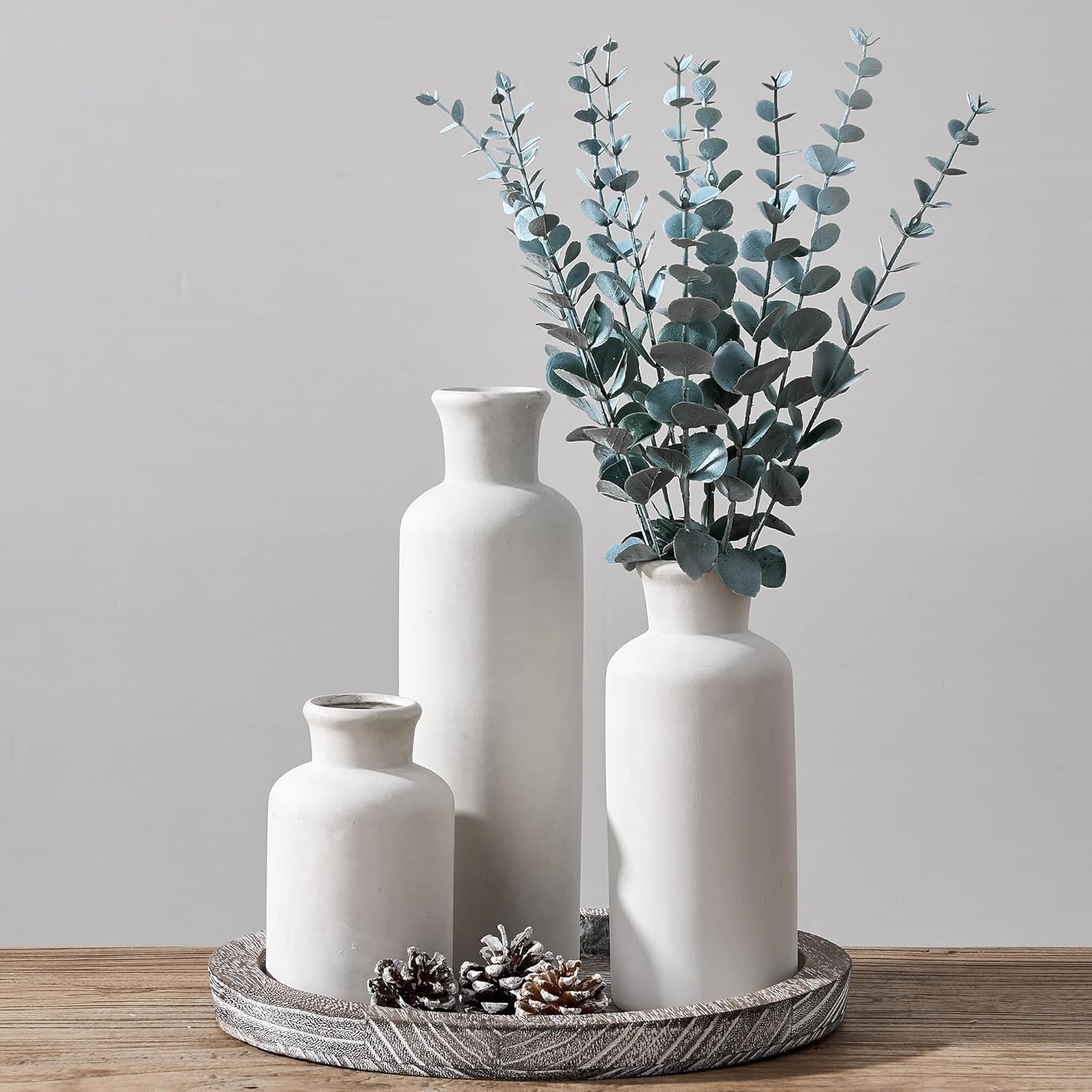 Farmhouse Orange Vase Set — 5" — Antique-white