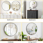 Round Farmhouse Black Wall Mirror — 36" - View 6