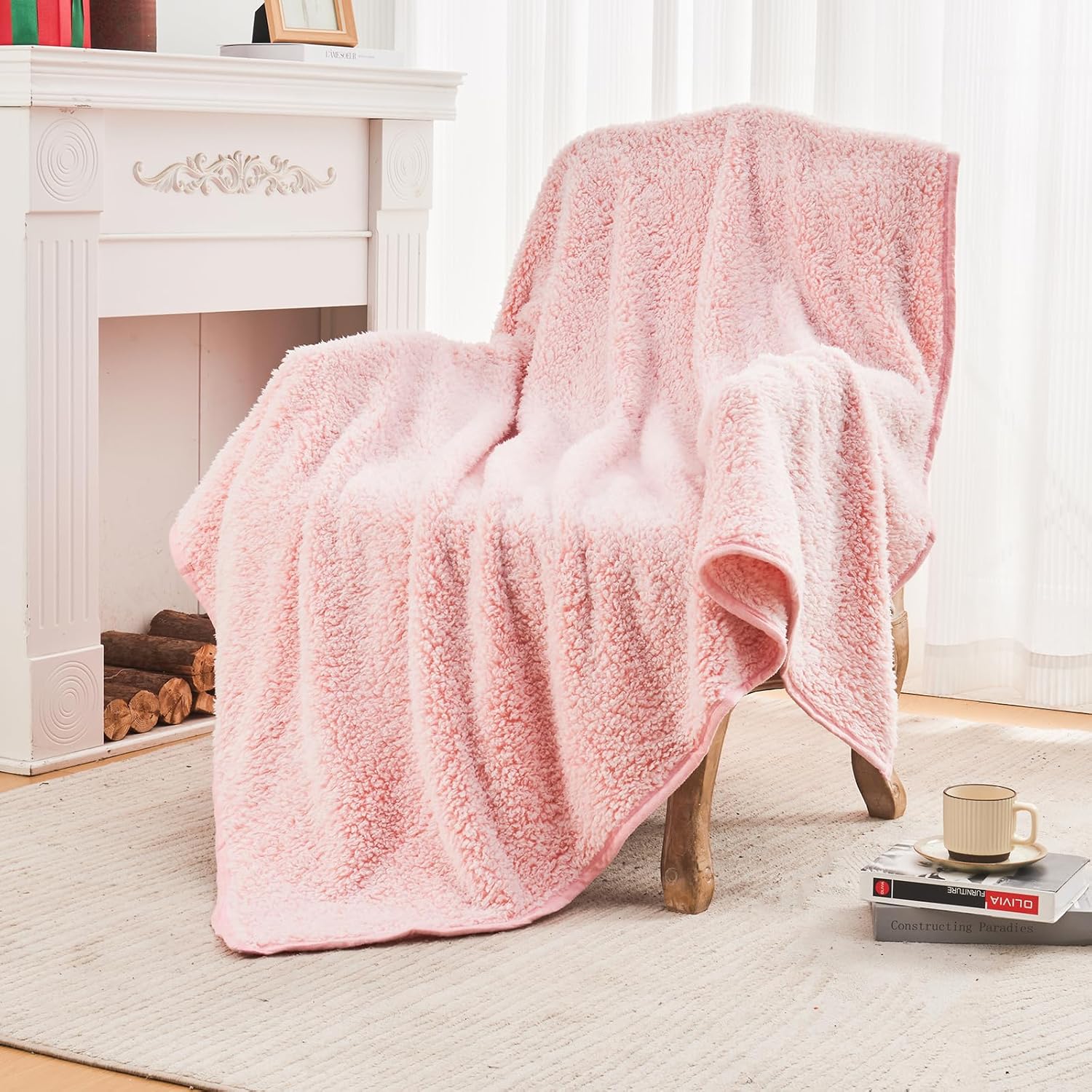 Boho Beige Throw Pillow — 50" — 09-plush Pink