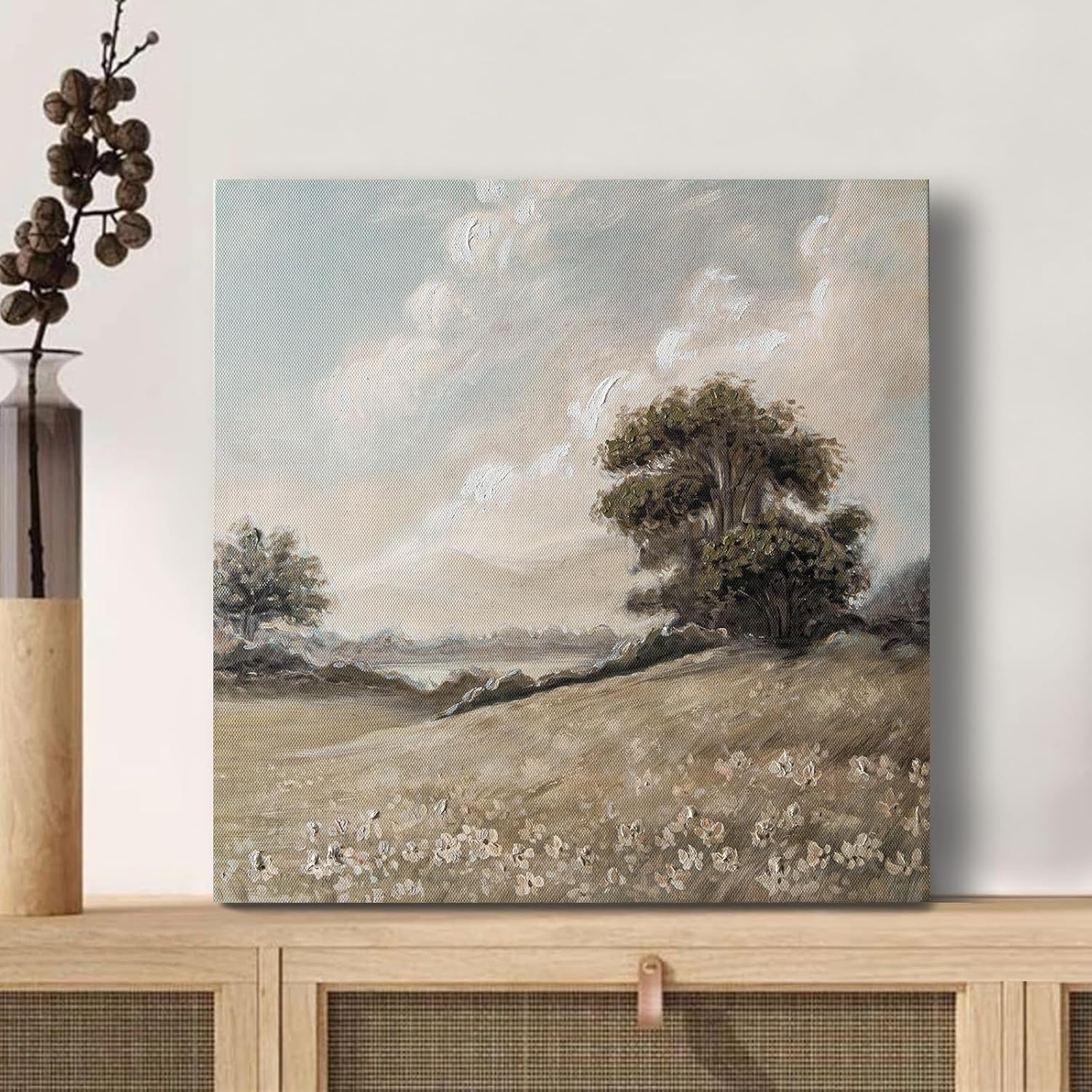 Boho Brown Canvas Wall Art — 12" — 12"L x 12"W