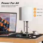 USB Beige Bedside Lamp - View 4