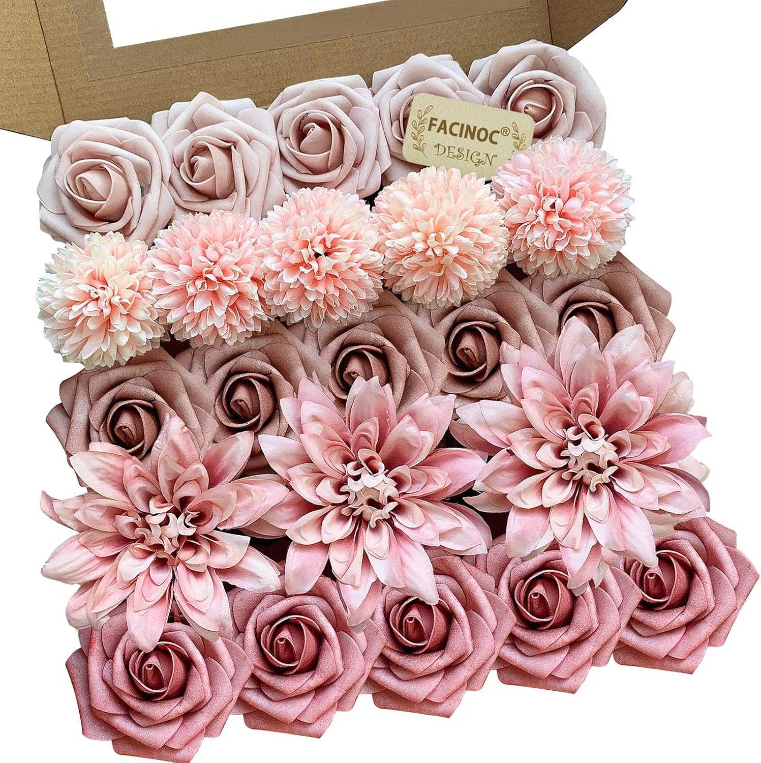 Beige Artificial Flowers — Dusty Pink Rose Flowers