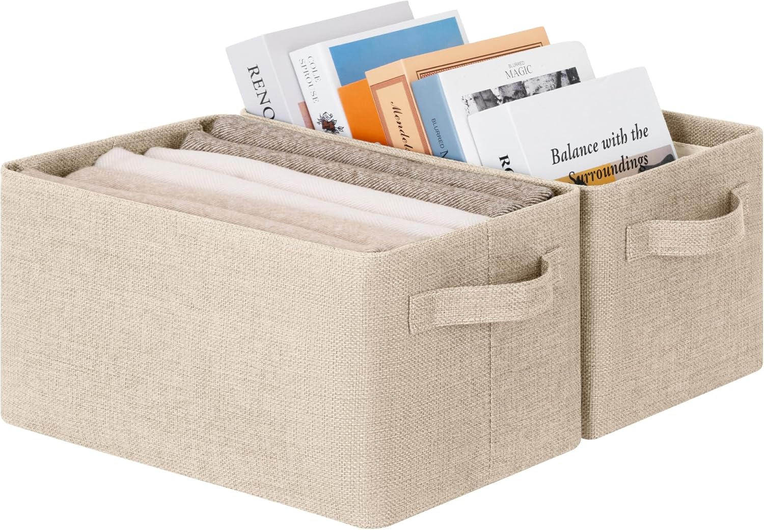 Beige Storage Bin — Large - 2 Pack