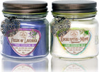 Soy Wax Green Candle — Eucalyptus Mint + Fields of Lavender