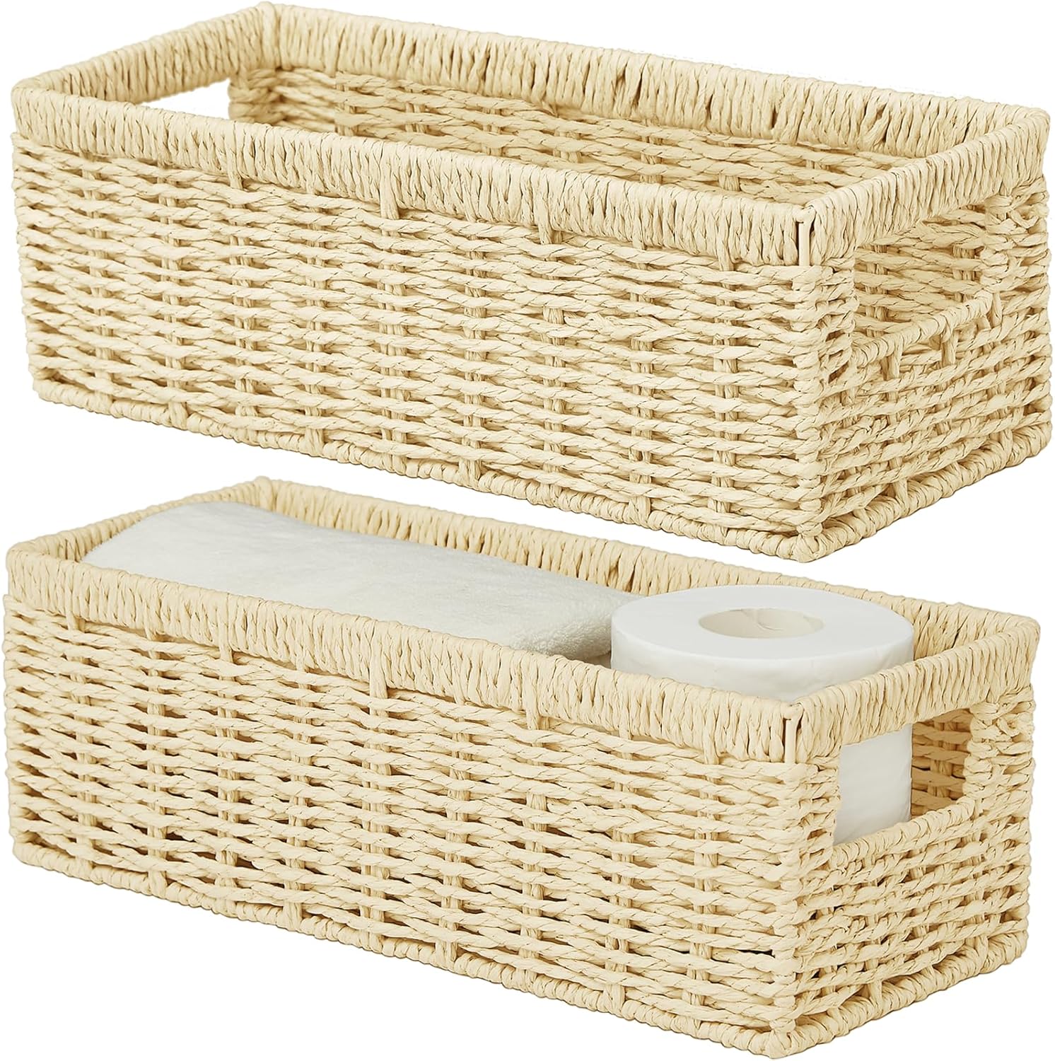 Beige Storage Basket — Paper Rope (Begie)