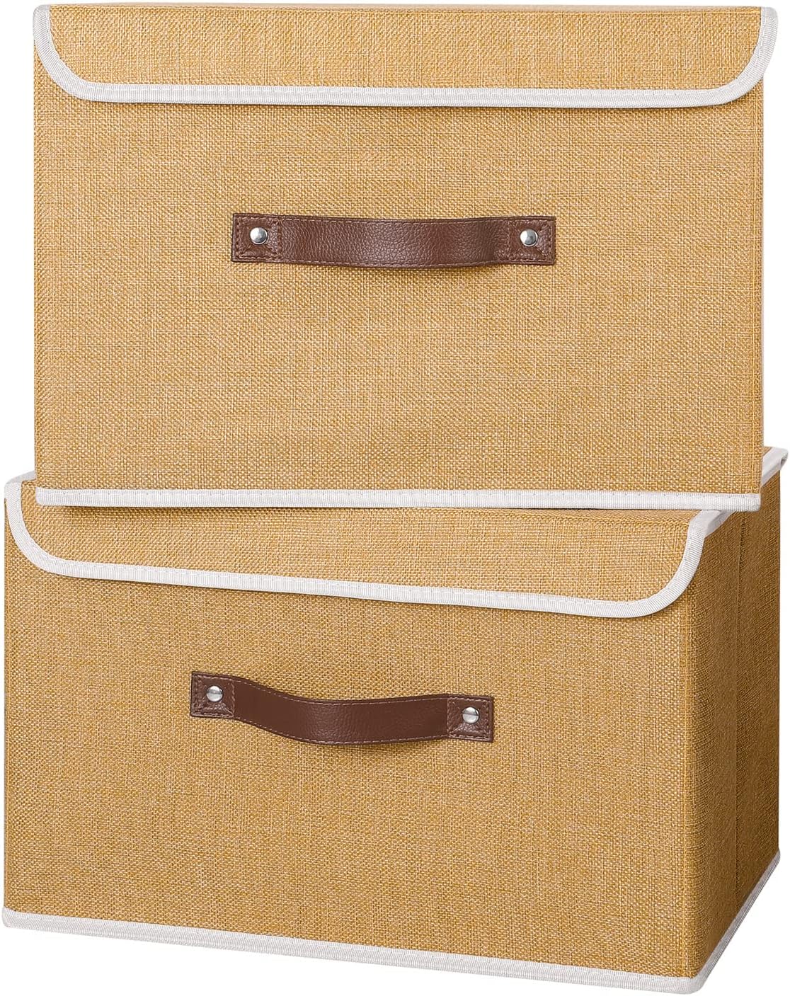 Linen Beige Storage Bin — Set of 1 — Large (Pack of 2)