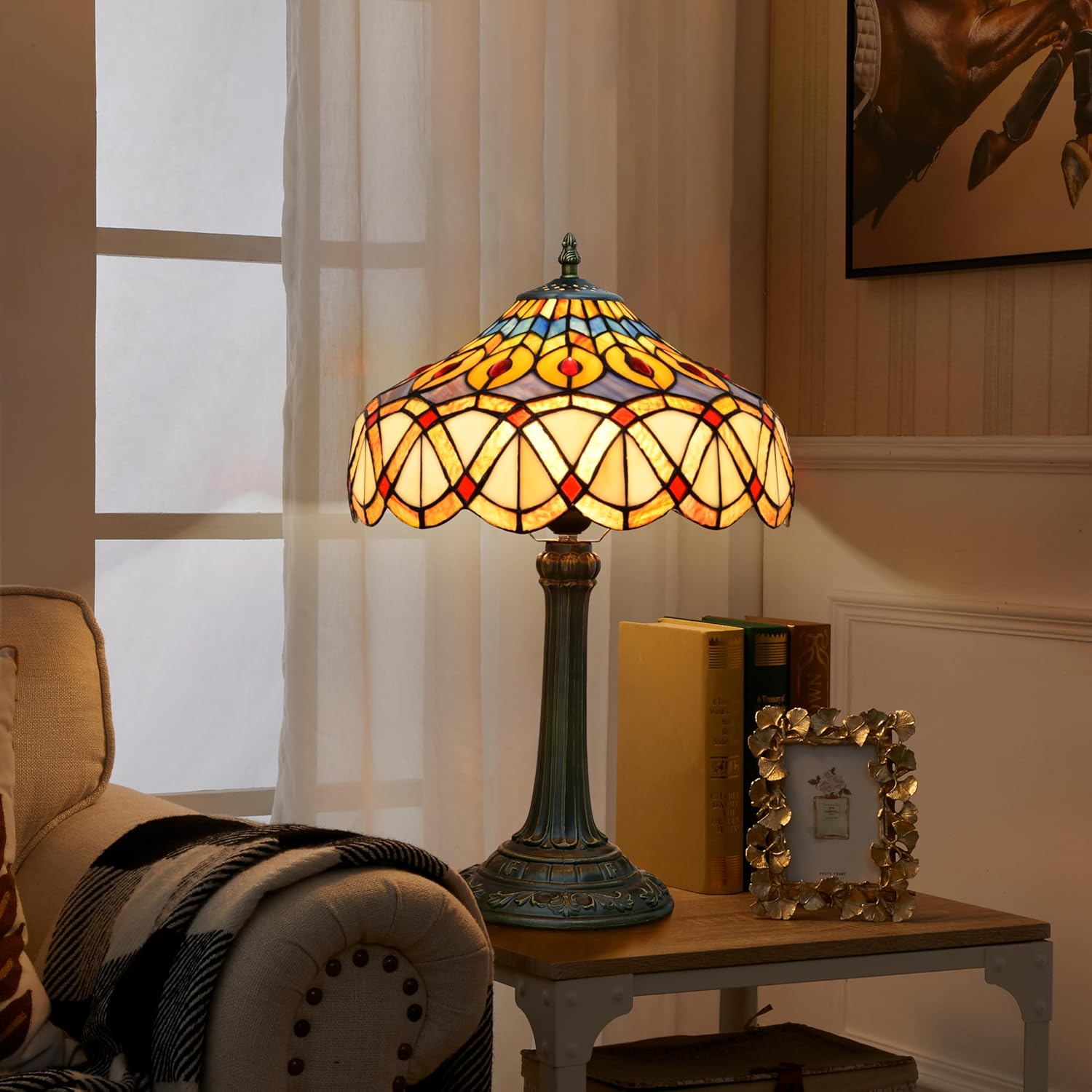 Vintage Blue Desk Lamp — 12" - View 3