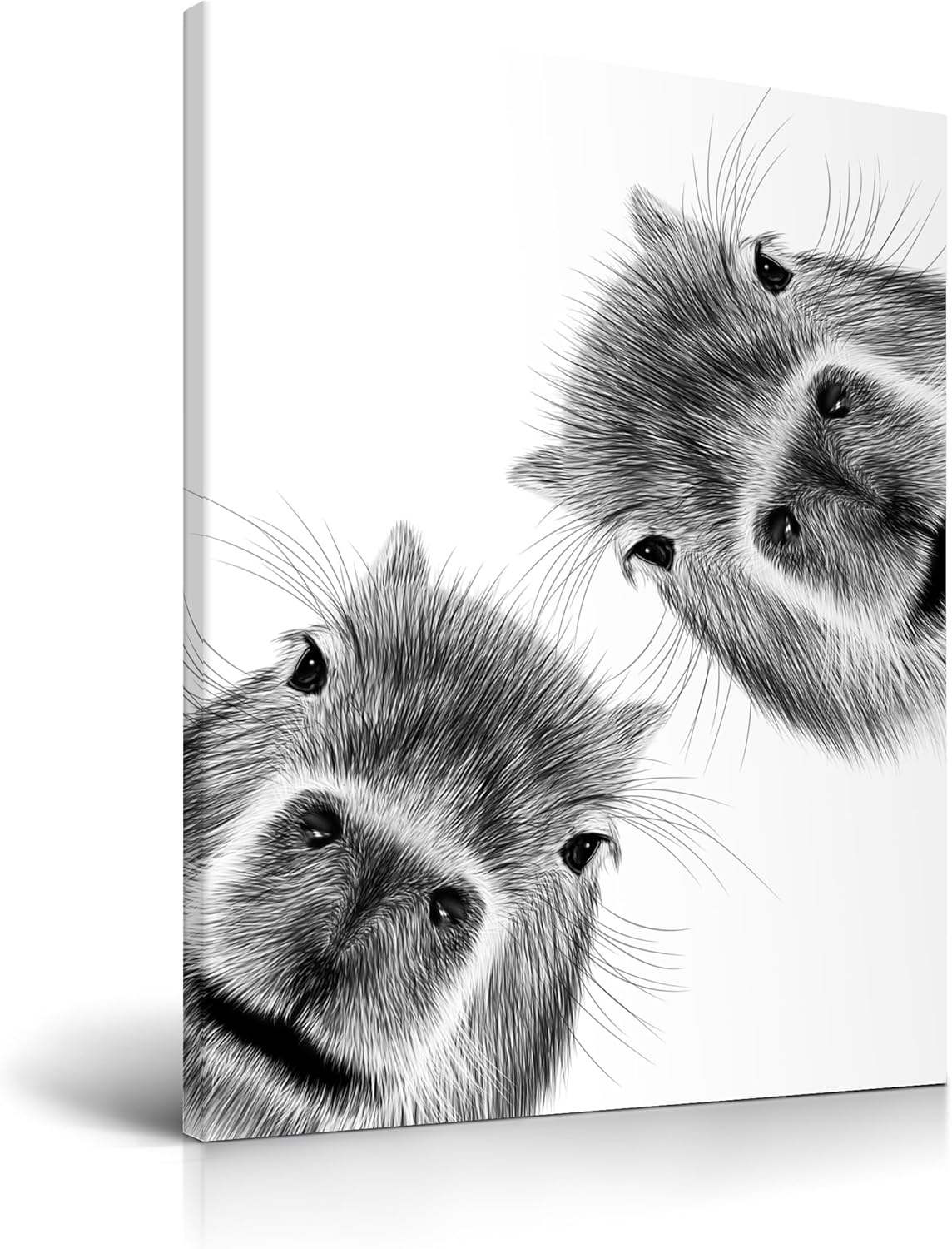 Black Framed Wall Art — 16" — Framed Capybara
