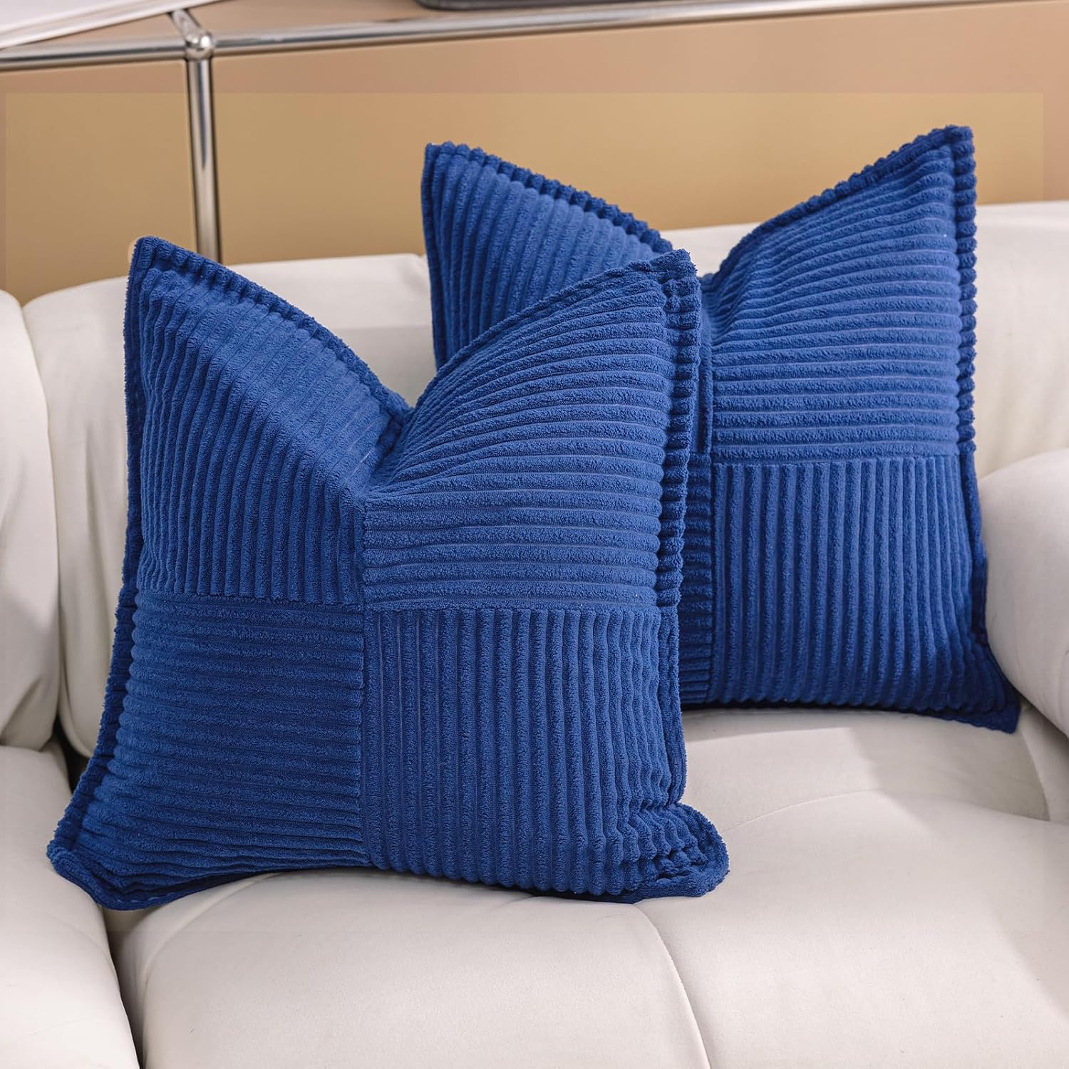 Boho Beige Throw Pillow Cover — 18" — 20" x 20" (Pack of 2)