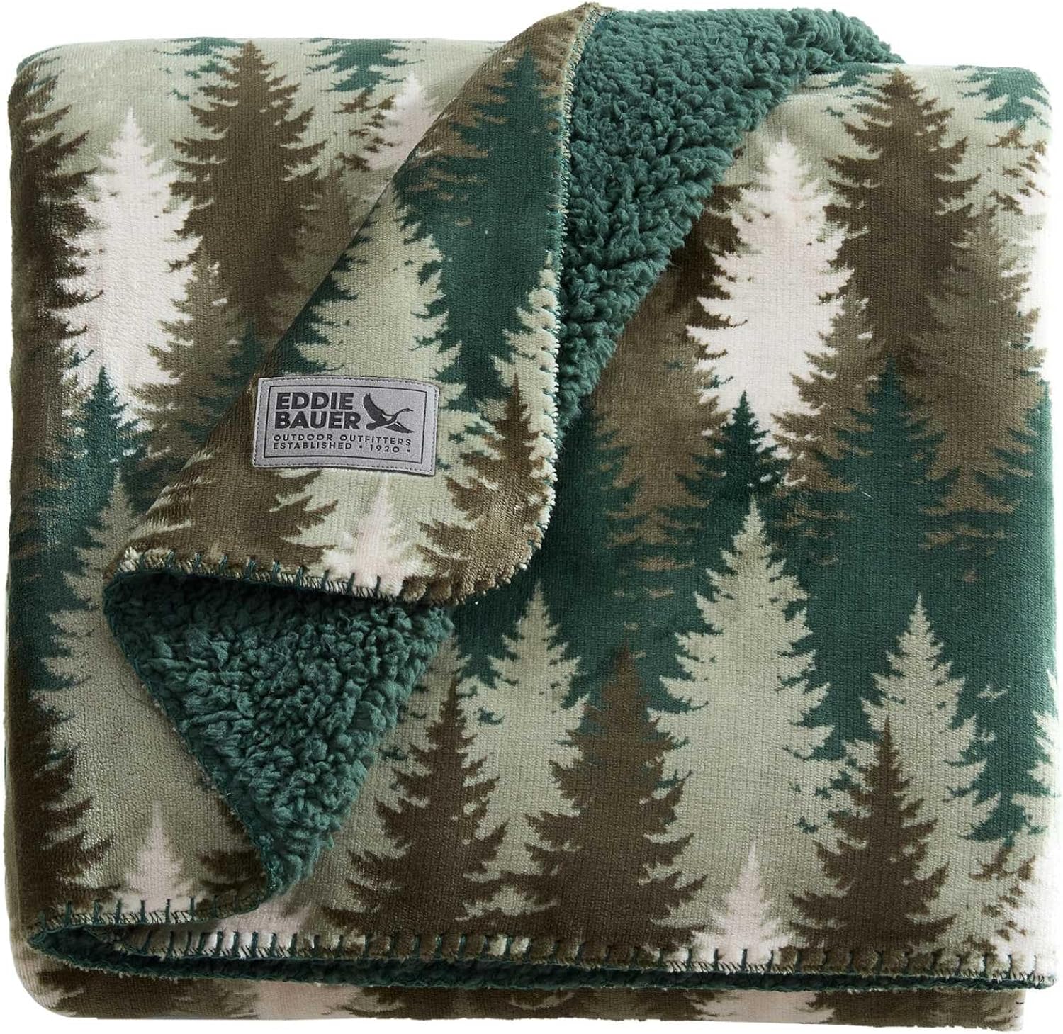 Oversized Beige Throw Pillow — 50" — Stepped Pines Green