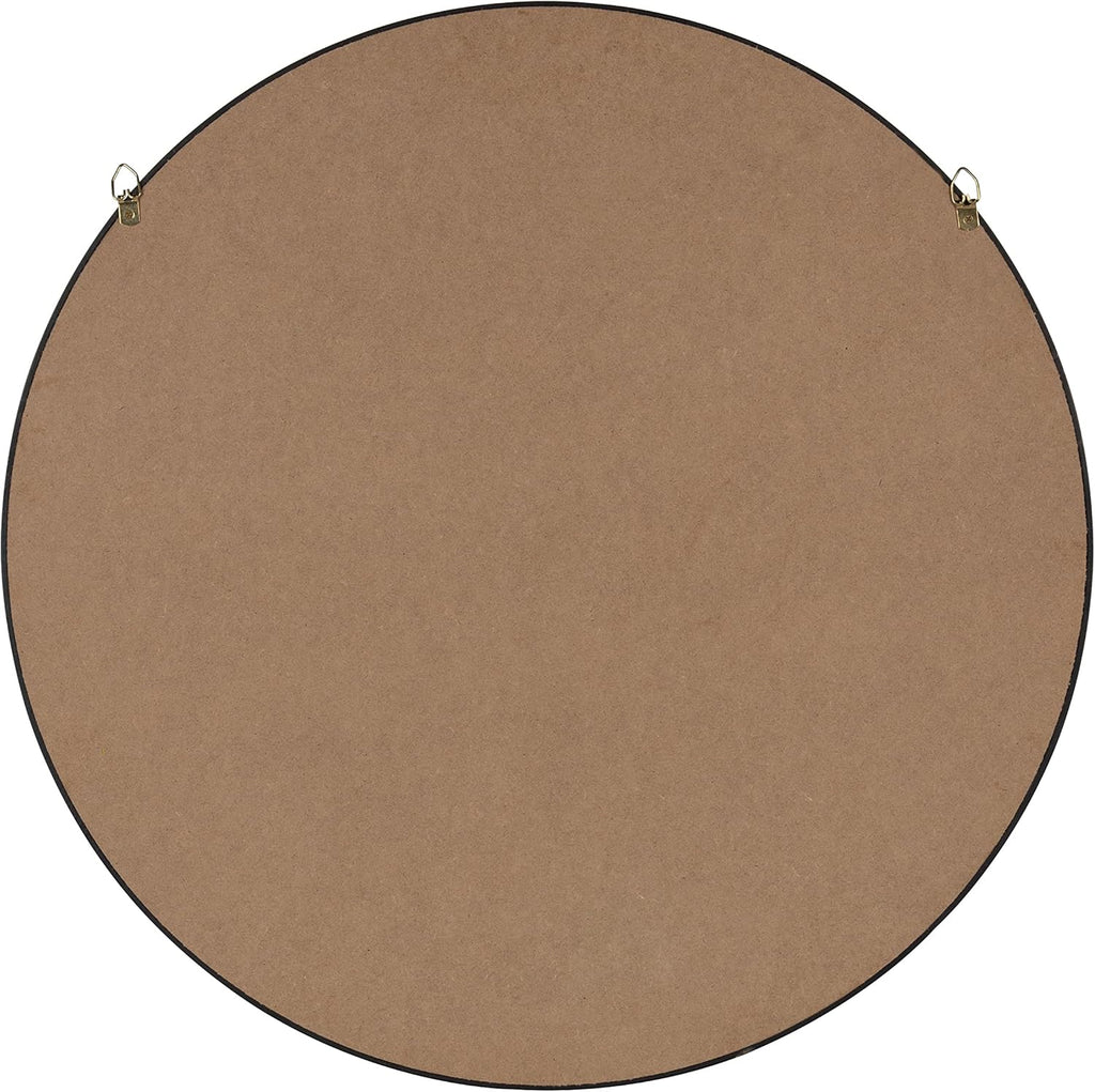 Round Modern Wood Wall Mirror — 21.6" - View 5