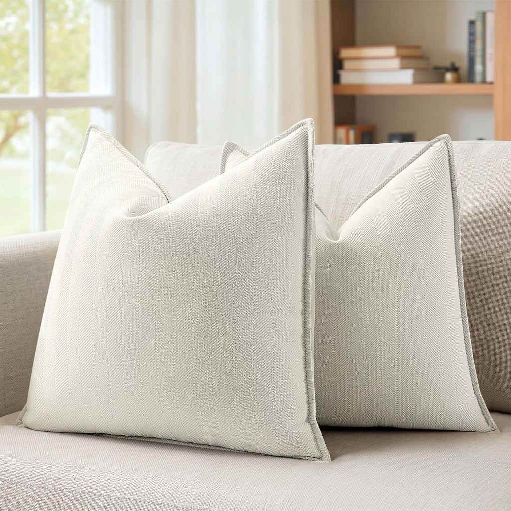 Chenille Boho Beige Pillow Cover — 26"