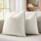 Chenille Boho Beige Pillow Cover — 26"
