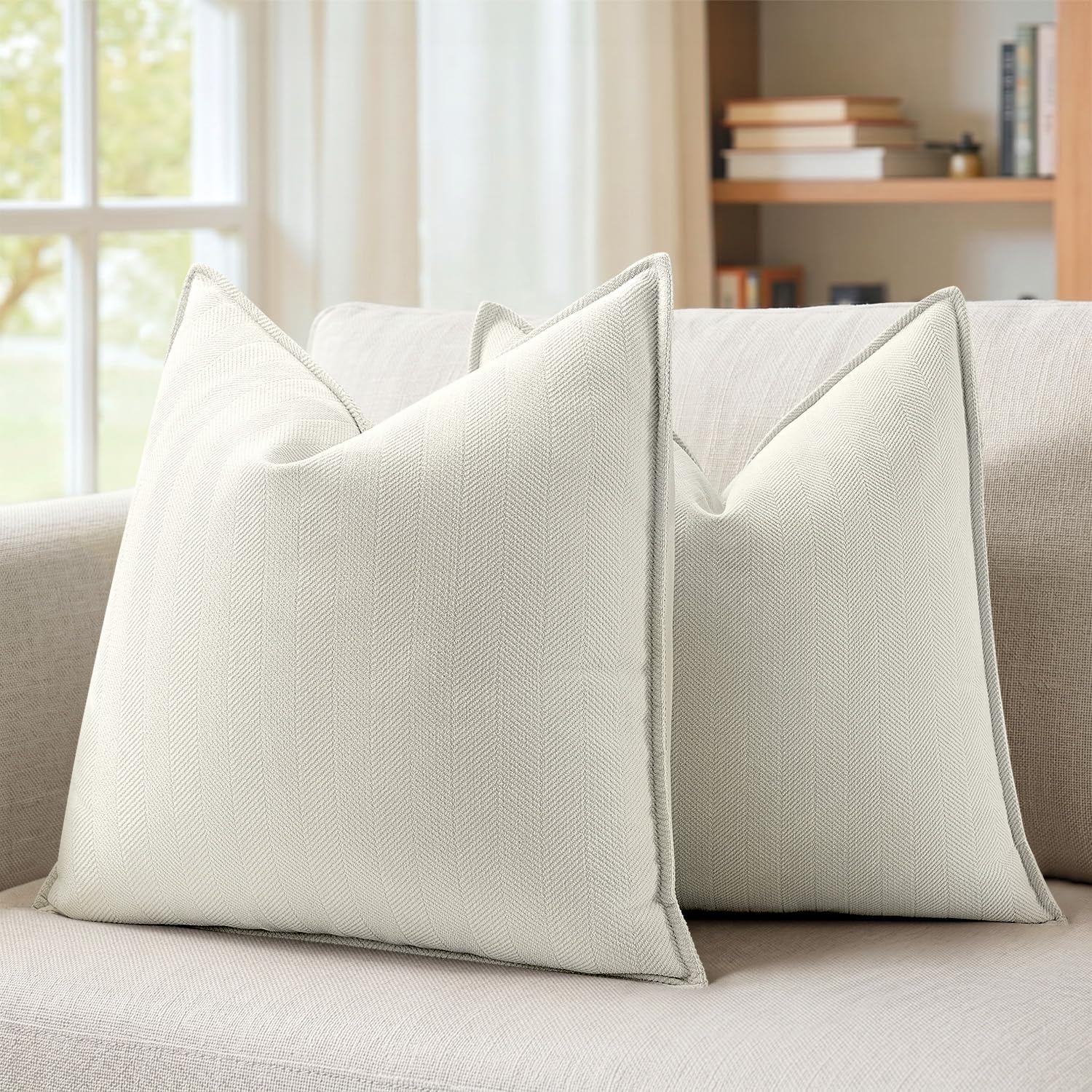 Chenille Boho Beige Pillow Cover — 26"