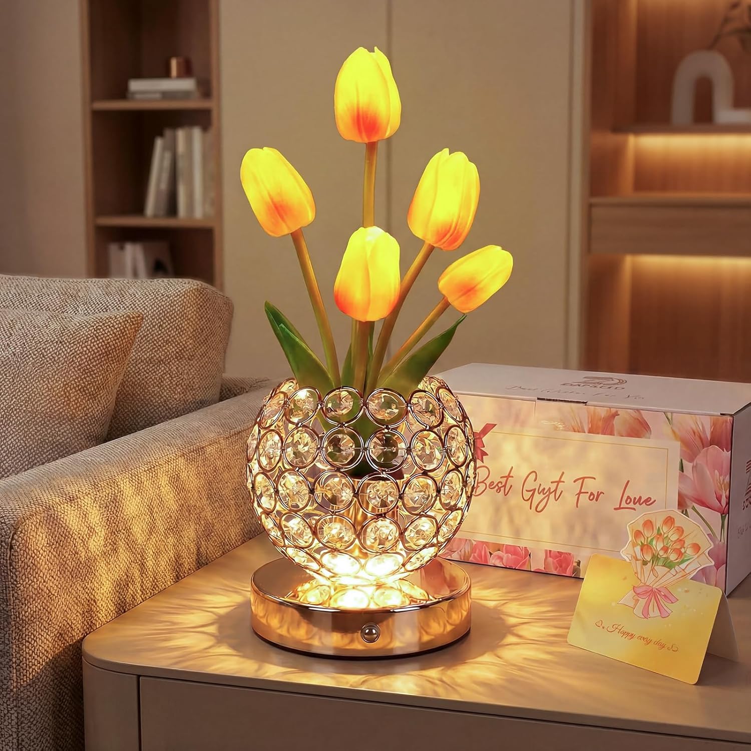 USB Luxe Blue Bedside Lamp — gold-tulip