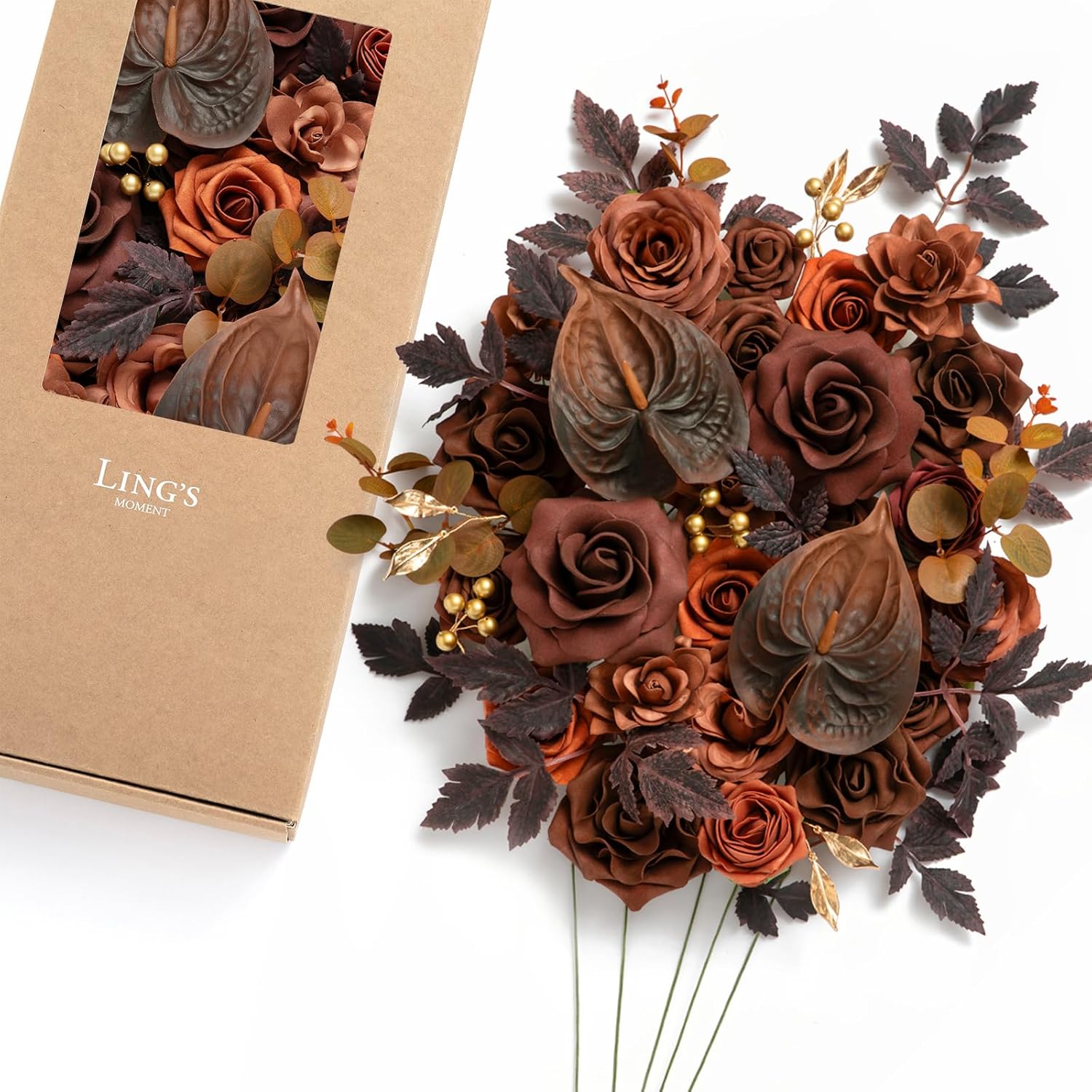 Beige Artificial Plant — Brn-walnut Brown & Terracotta
