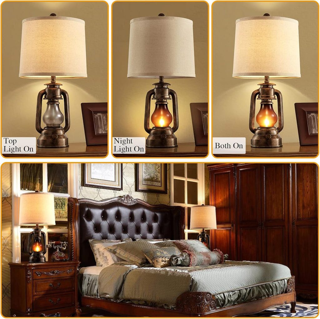 USB Charging Farmhouse Gold Desk Lamp — 22" - View 3