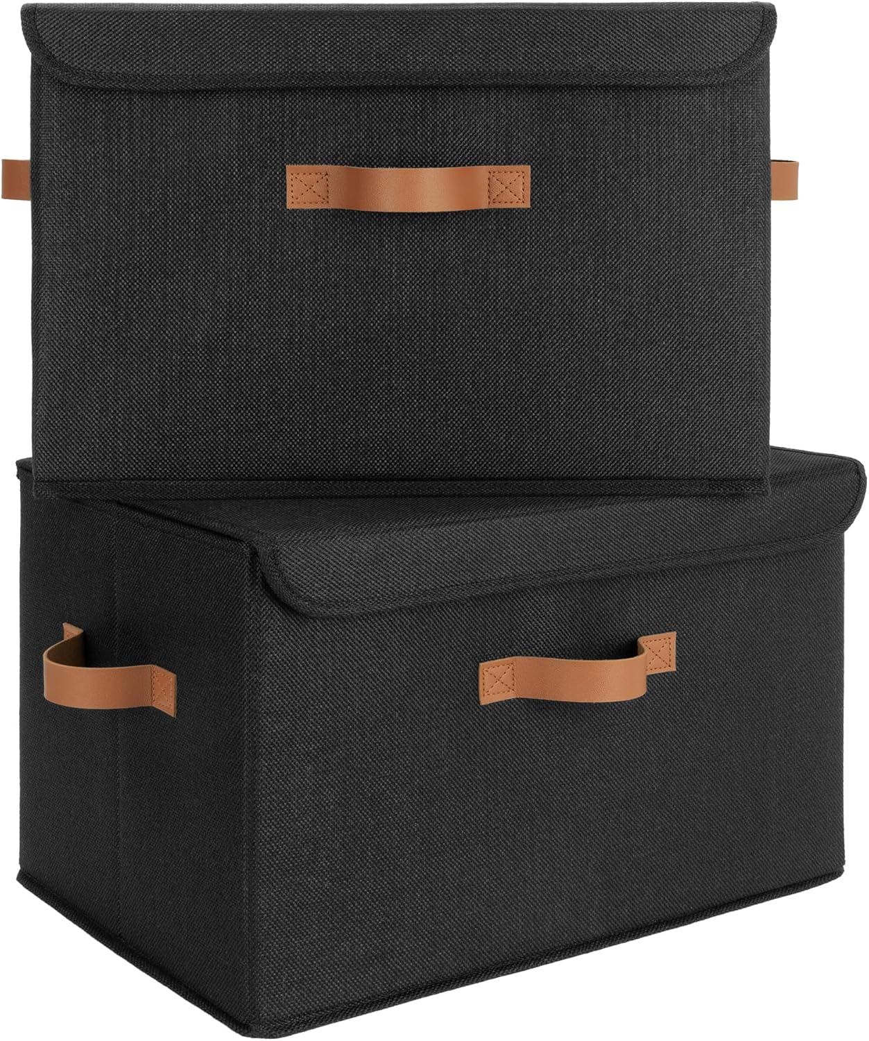 Beige Storage Bin — Black