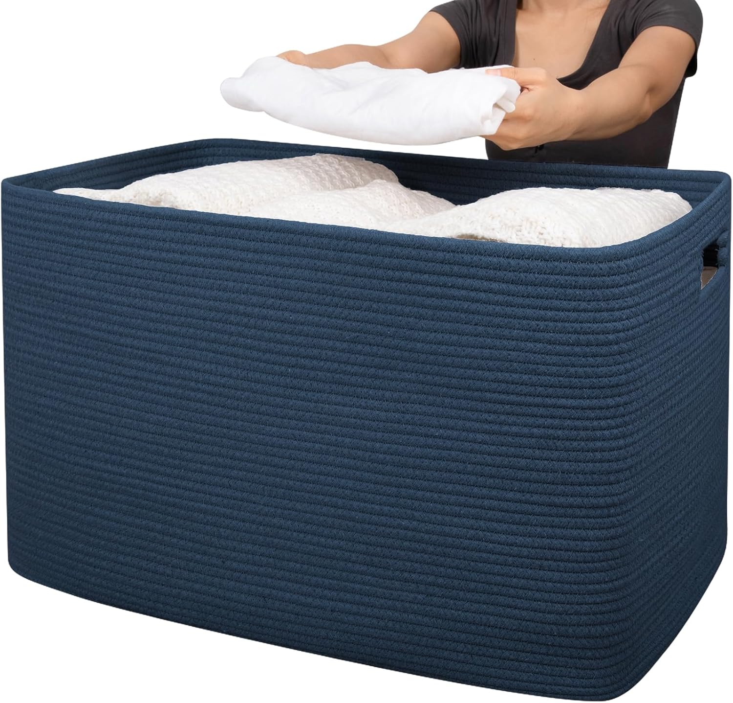 Oversized Black Throw Pillow — 25" — Blue