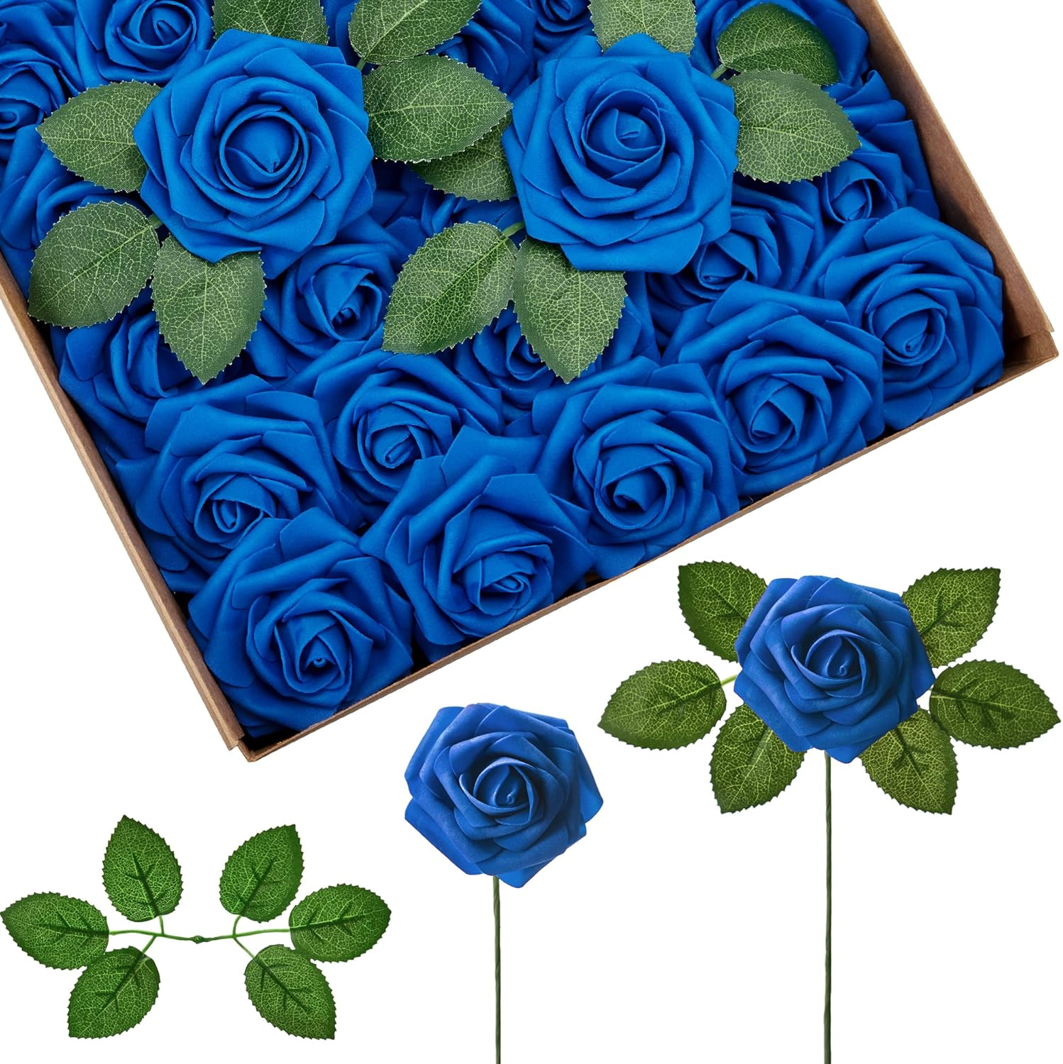 Beige Artificial Flowers — Royal Blue