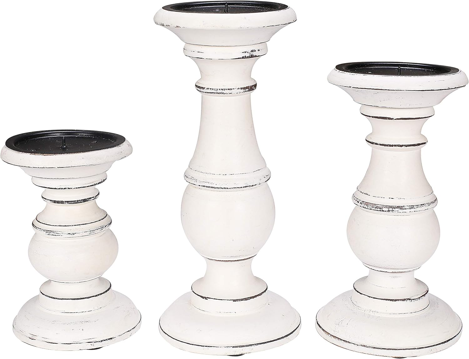 Antique Farmhouse Grey Pillar Candle — 10" - View 3