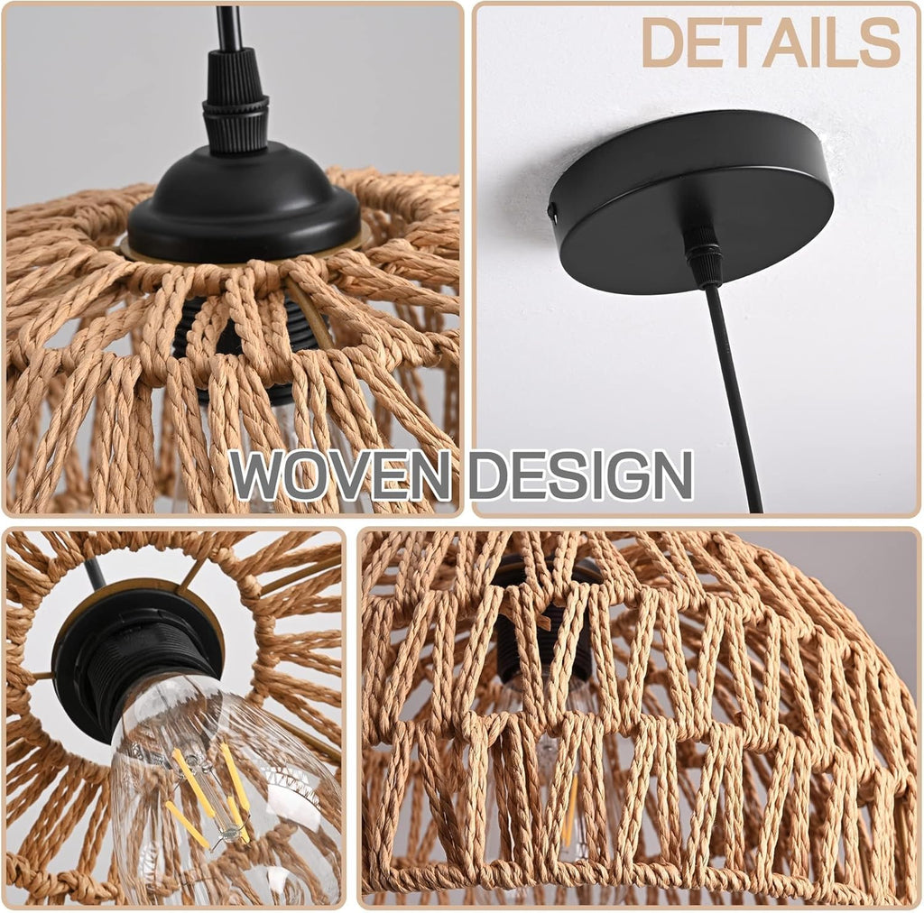 Boho Beige Chandelier — 12.2" - View 5