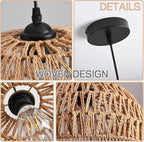 Boho Beige Chandelier — 12.2" - View 5