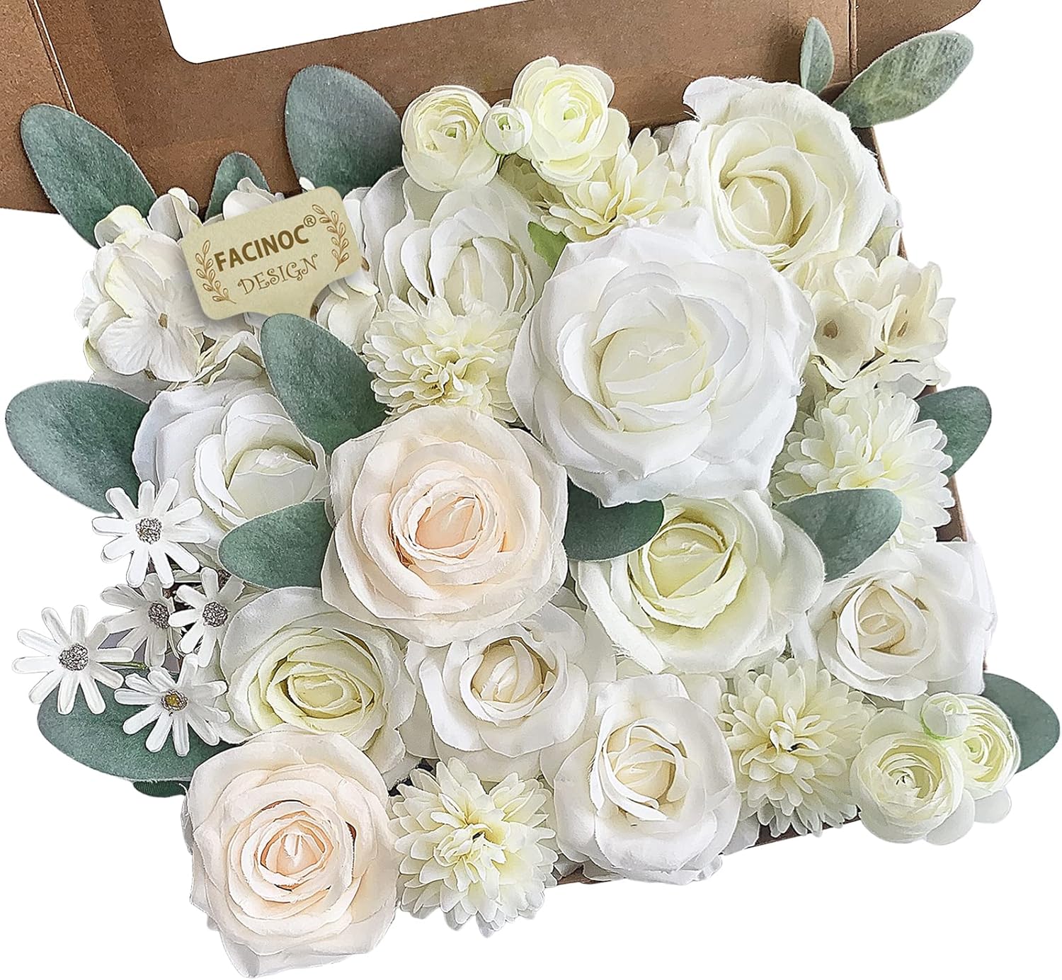 Beige Artificial Flowers — White, Ivory, Cream