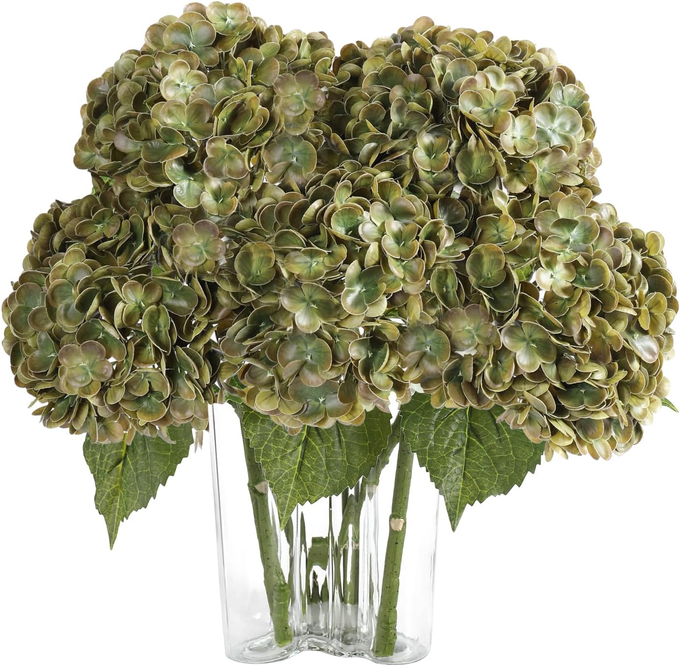 Blue Artificial Flowers — 22" — Olive Green