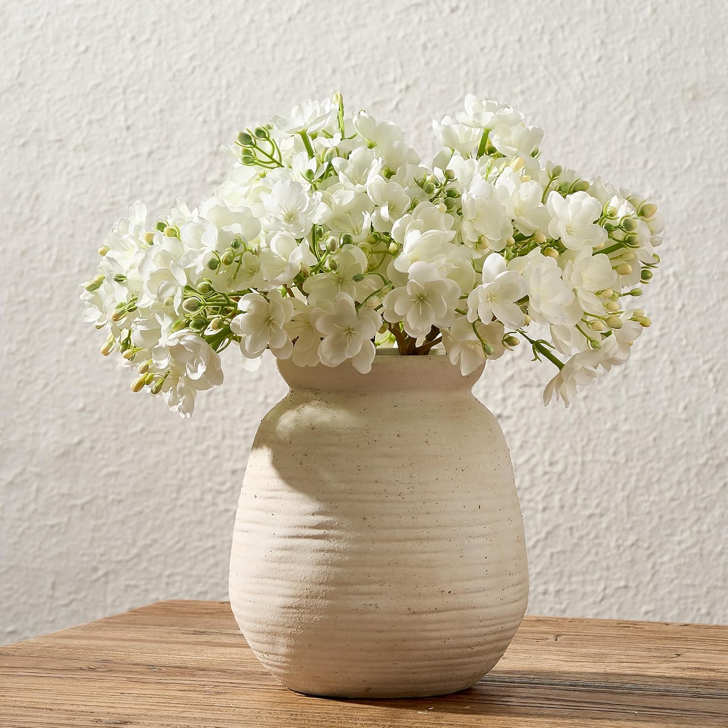 Farmhouse Beige Flower Vase — 3" — 18077-white