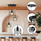 Adjustable Farmhouse Beige Pendant Light — 3-Light - View 4