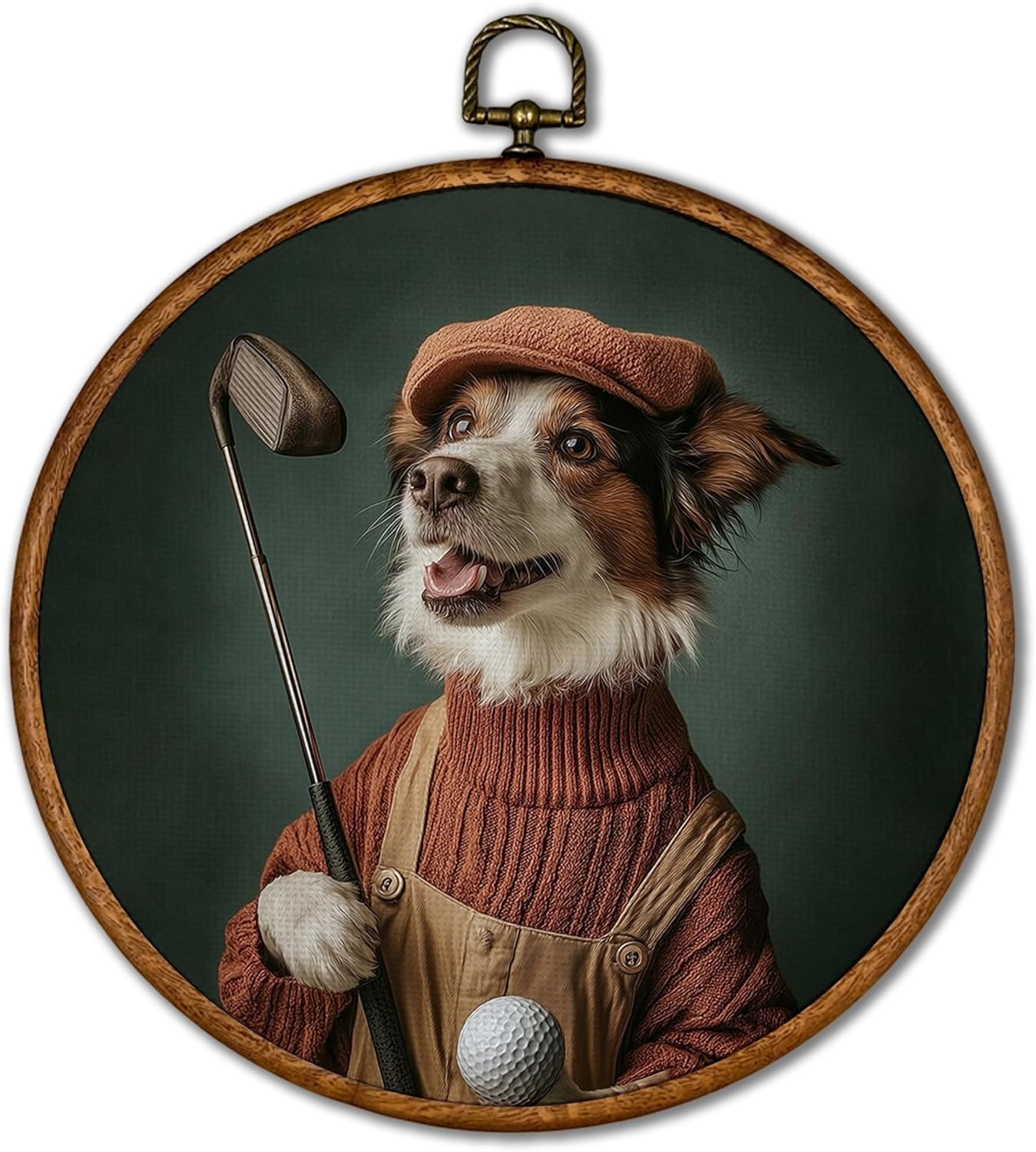 Vintage Farmhouse Fabric Wall Art — 10" — Dog-3